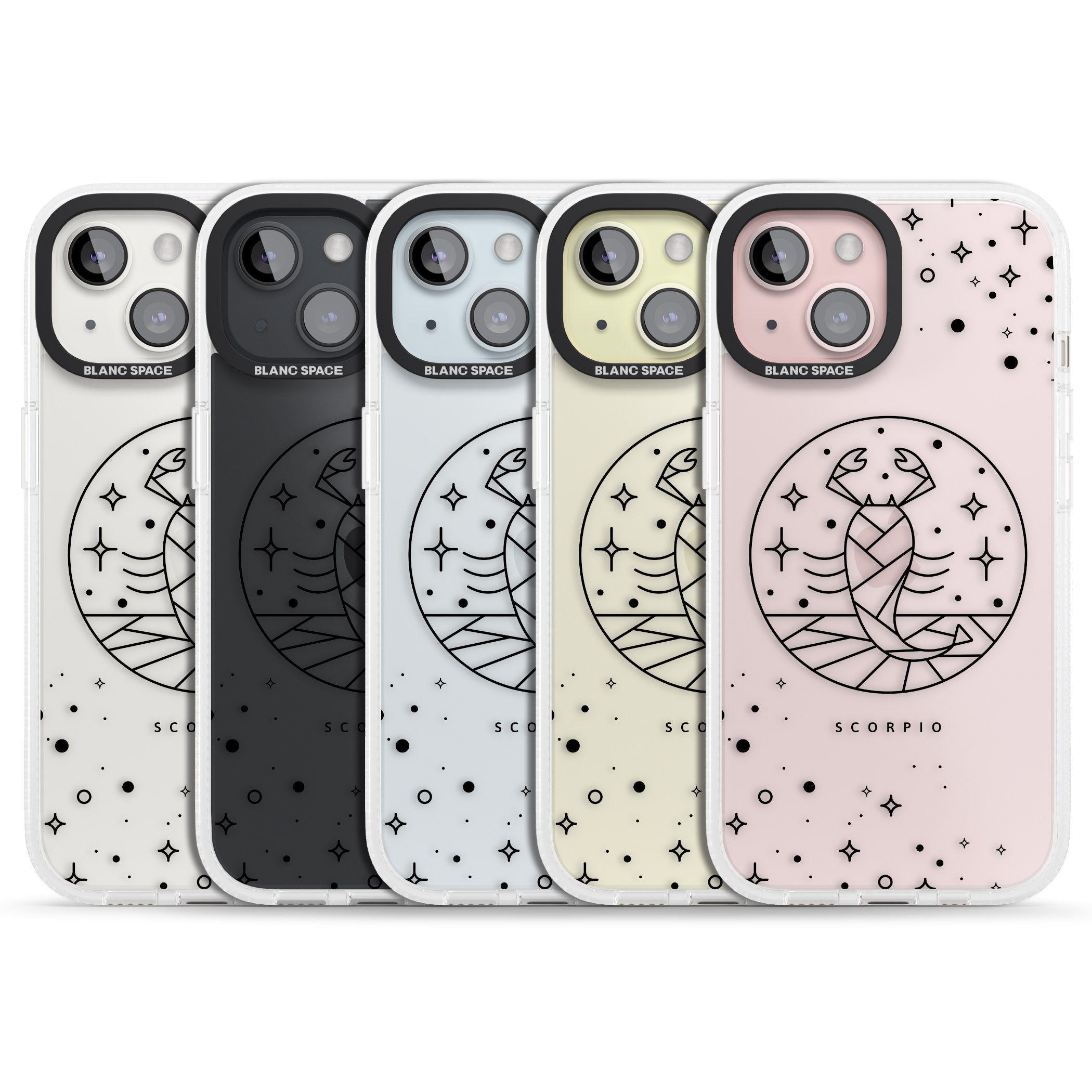 Scorpio Emblem - Transparent Design iPhone 15 / 14 / 13 Clear Case Impact Air - Blanc Space