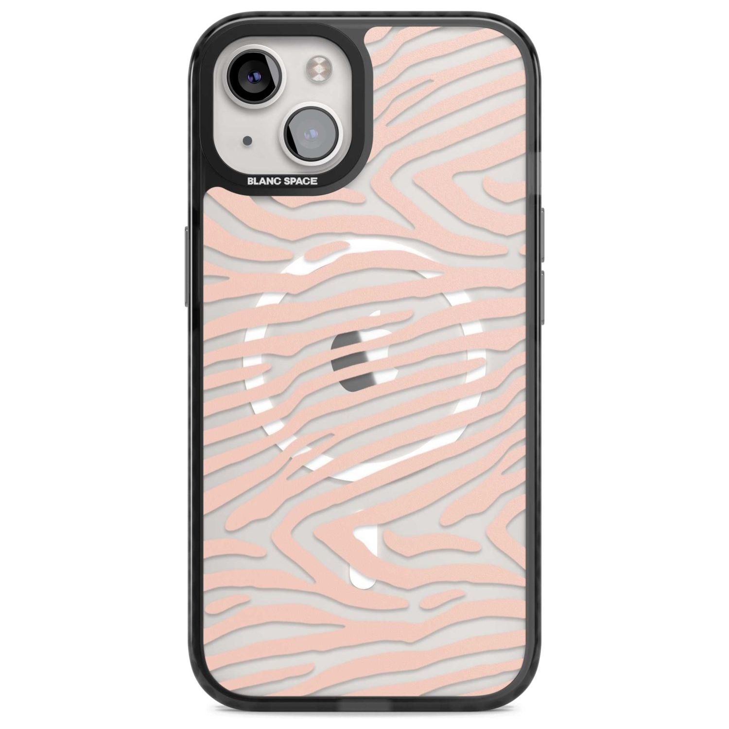 Horizontal Zebra Stripes Transparent Animal Print Phone Case iPhone 15 / Magsafe Black Impact Case,iPhone 15 Plus / Magsafe Black Impact Case,iPhone 13 / Magsafe Black Impact Case,iPhone 14 / Magsafe Black Impact Case,iPhone 14 Plus / Magsafe Black Impact Case Blanc Space