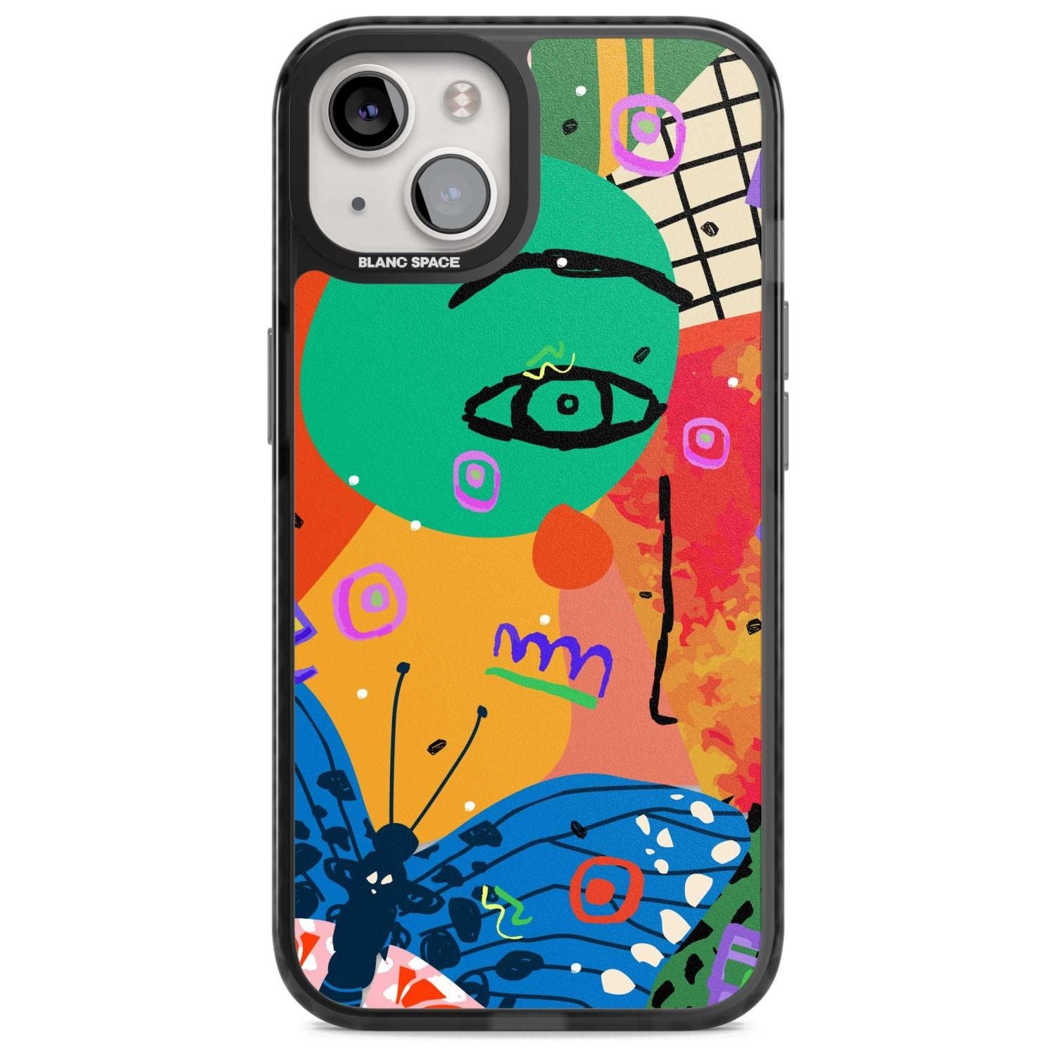 Abstract Butterfly Phone Case iPhone 15 Plus / Magsafe Black Impact Case,iPhone 15 / Magsafe Black Impact Case,iPhone 14 Plus / Magsafe Black Impact Case,iPhone 14 / Magsafe Black Impact Case,iPhone 13 / Magsafe Black Impact Case Blanc Space