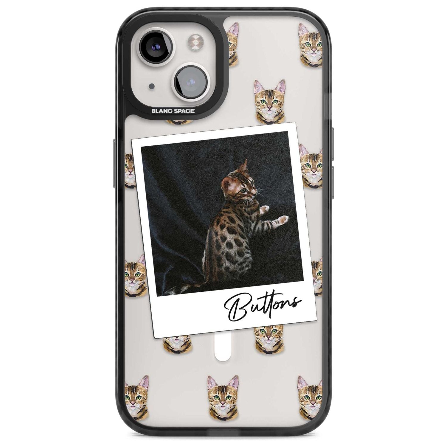 Personalised Bengal Cat Photo Custom Phone Case iPhone 15 Plus / Magsafe Black Impact Case,iPhone 15 / Magsafe Black Impact Case,iPhone 14 Plus / Magsafe Black Impact Case,iPhone 14 / Magsafe Black Impact Case,iPhone 13 / Magsafe Black Impact Case Blanc Space