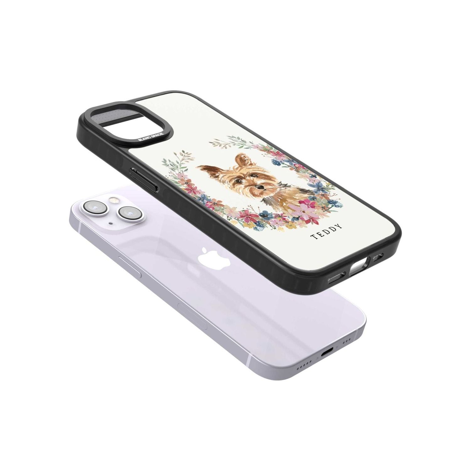 Personalised Yorkshire Terrier Floral Portrait