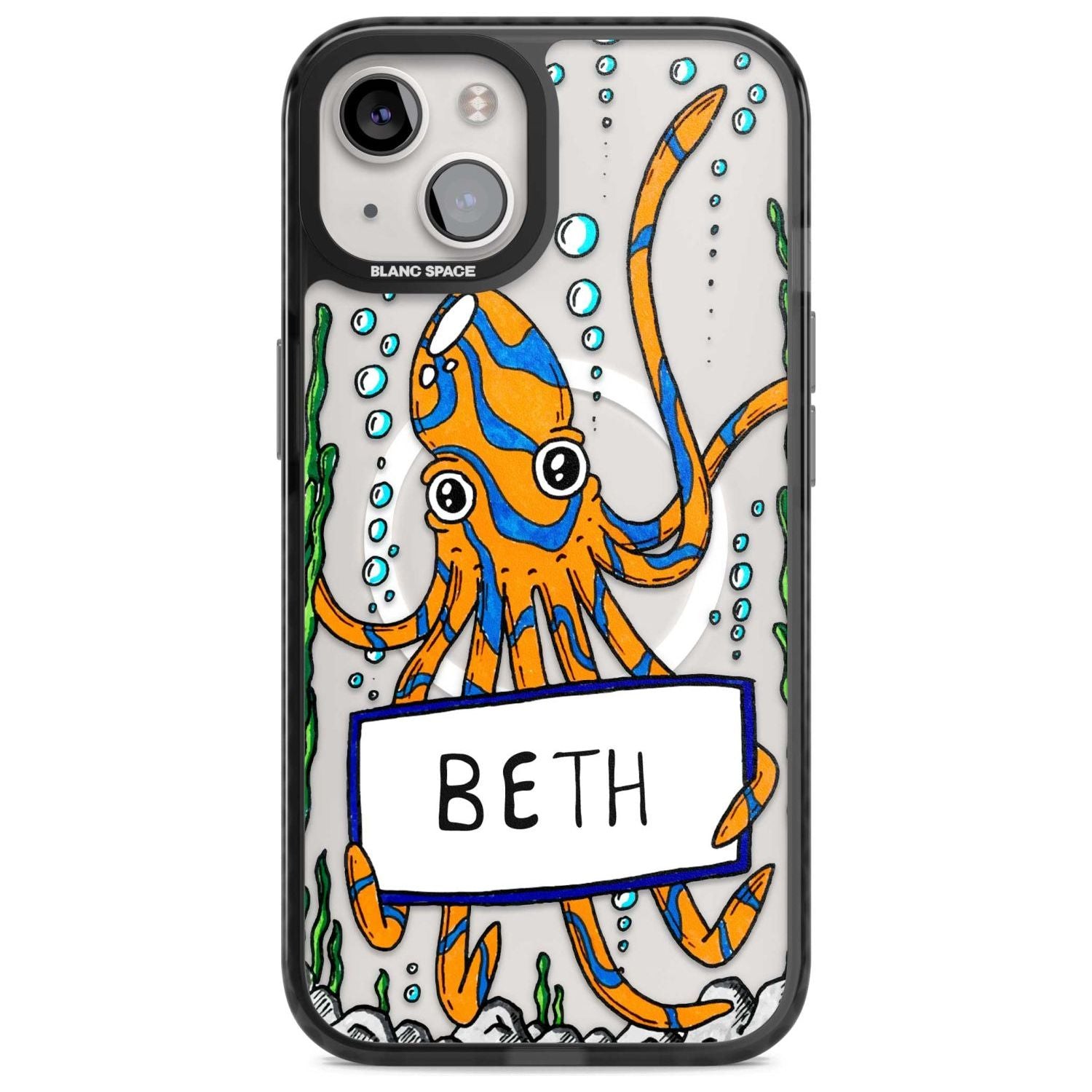 Personalised Octo Custom Phone Case iPhone 15 Plus / Magsafe Black Impact Case,iPhone 15 / Magsafe Black Impact Case,iPhone 14 Plus / Magsafe Black Impact Case,iPhone 14 / Magsafe Black Impact Case,iPhone 13 / Magsafe Black Impact Case Blanc Space