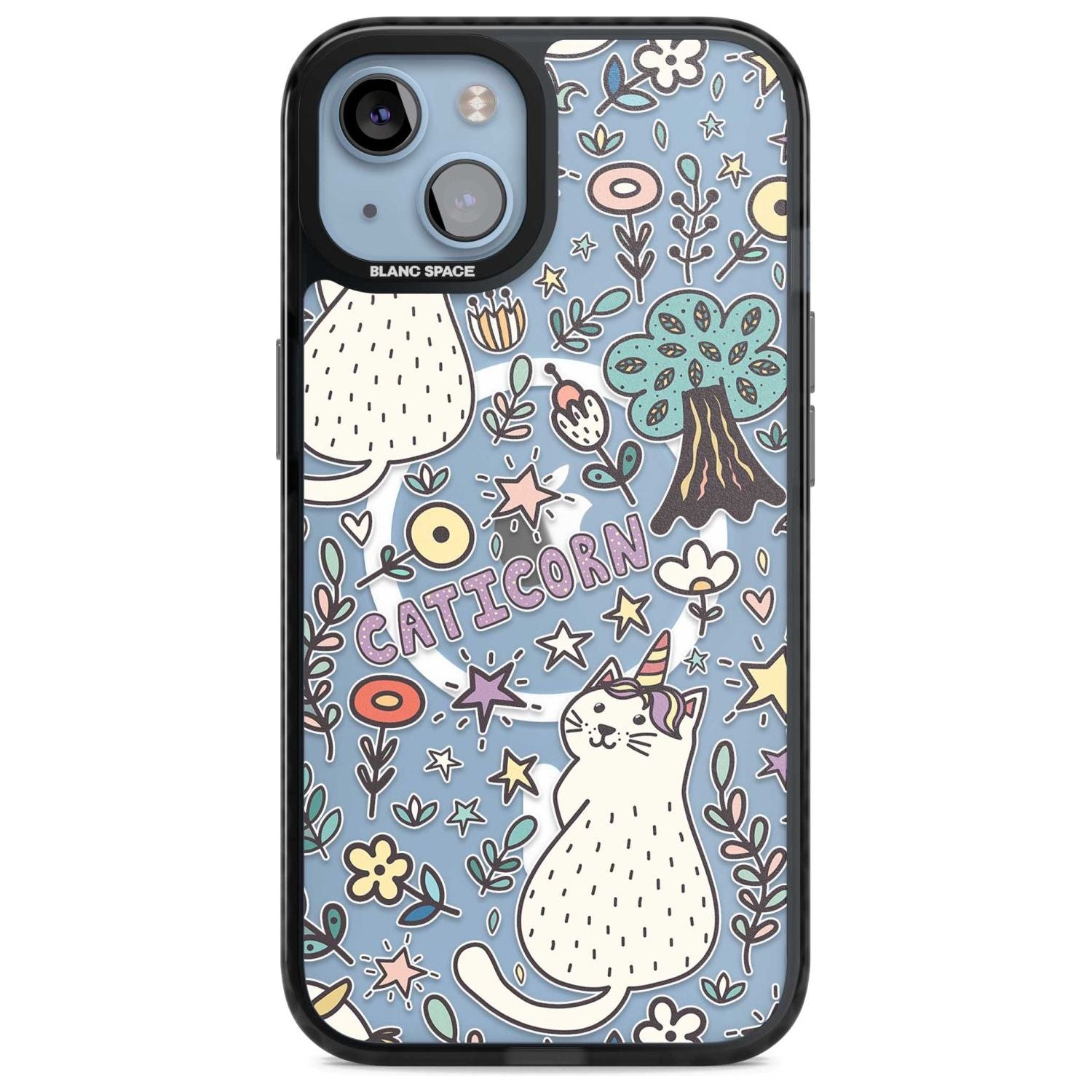 Caticorn pattern Phone Case iPhone 15 / Magsafe Black Impact Case,iPhone 15 Plus / Magsafe Black Impact Case,iPhone 13 / Magsafe Black Impact Case,iPhone 14 / Magsafe Black Impact Case,iPhone 14 Plus / Magsafe Black Impact Case Blanc Space