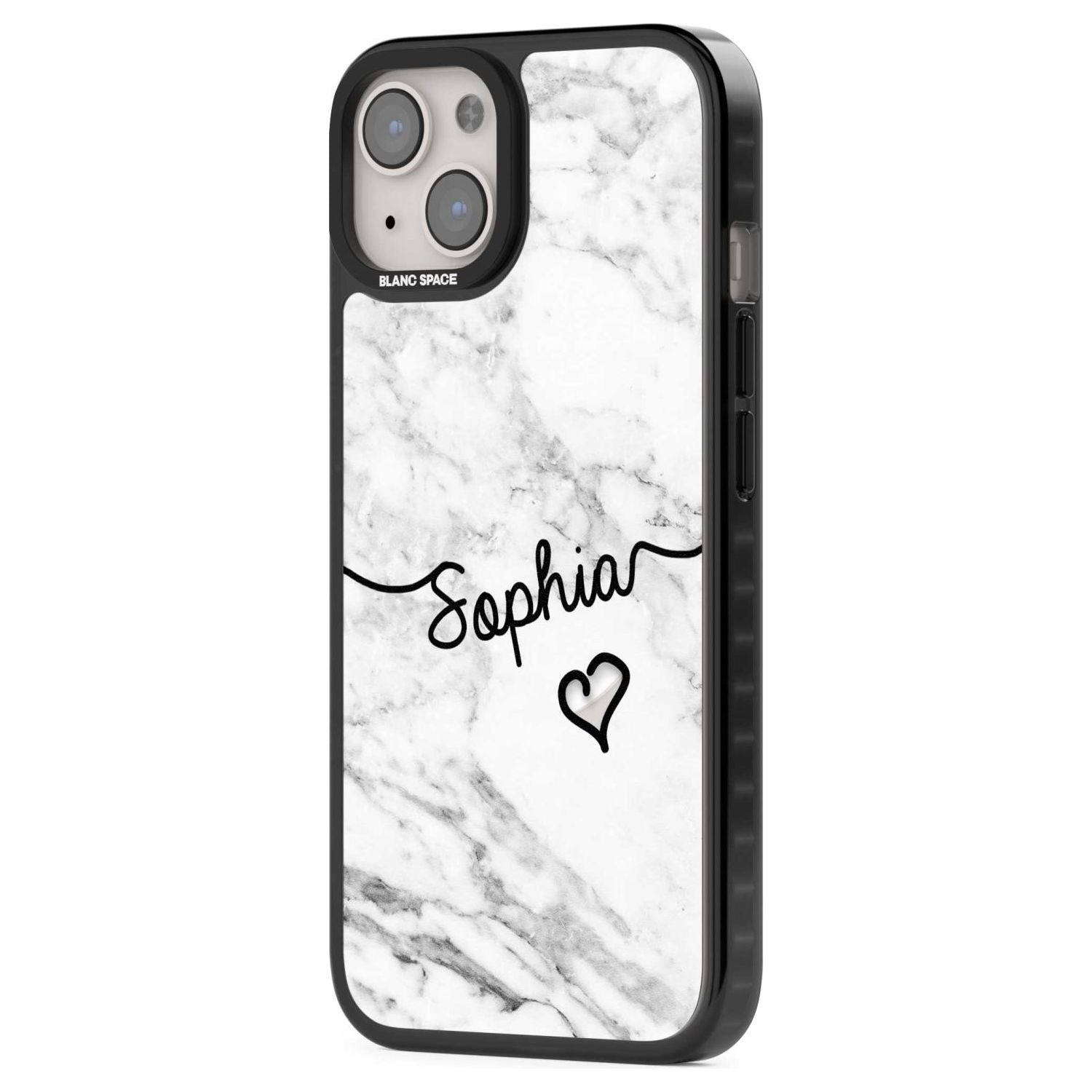 Personalised White Marble Heart