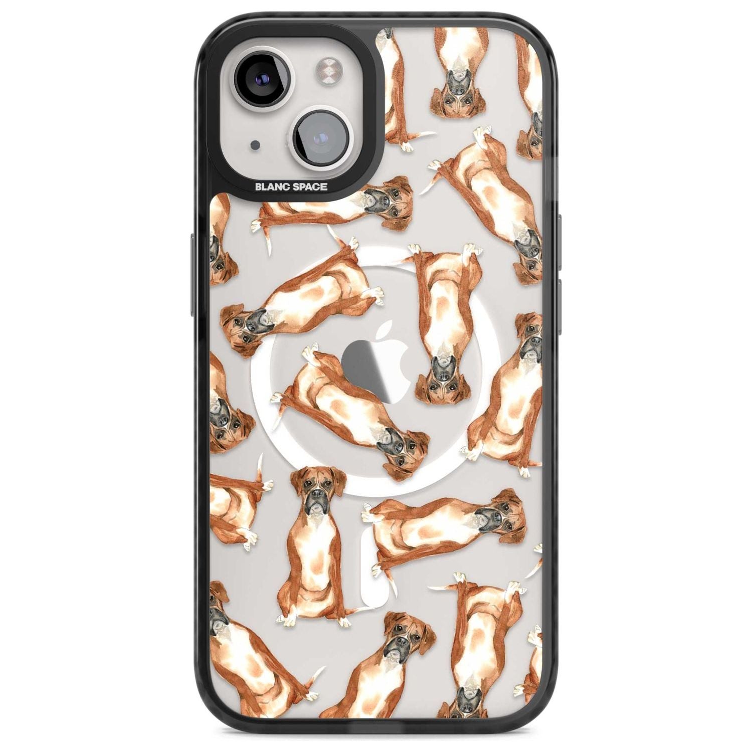 Boxer Watercolour Dog Pattern Phone Case iPhone 15 Plus / Magsafe Black Impact Case,iPhone 15 / Magsafe Black Impact Case,iPhone 14 Plus / Magsafe Black Impact Case,iPhone 14 / Magsafe Black Impact Case,iPhone 13 / Magsafe Black Impact Case Blanc Space