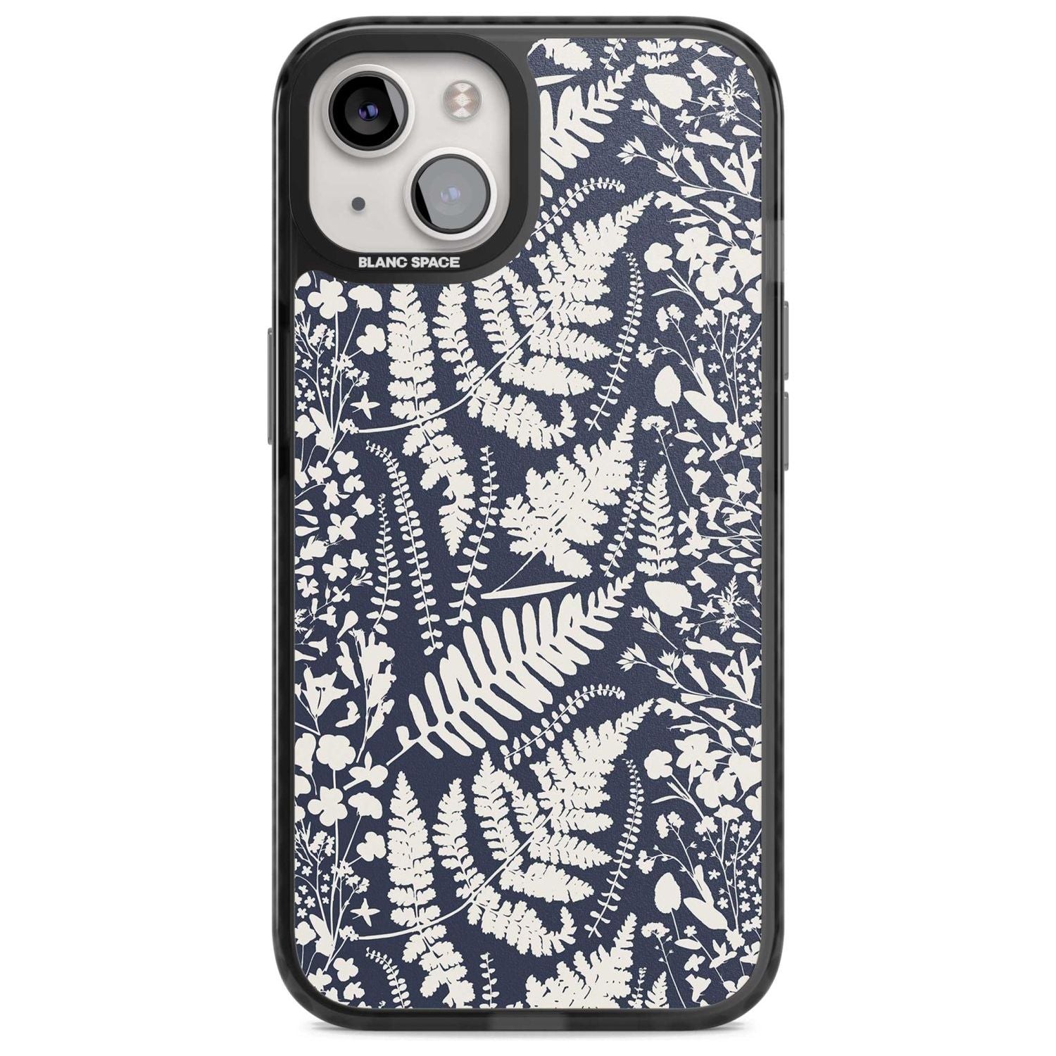 Wildflowers & Ferns On Navy
