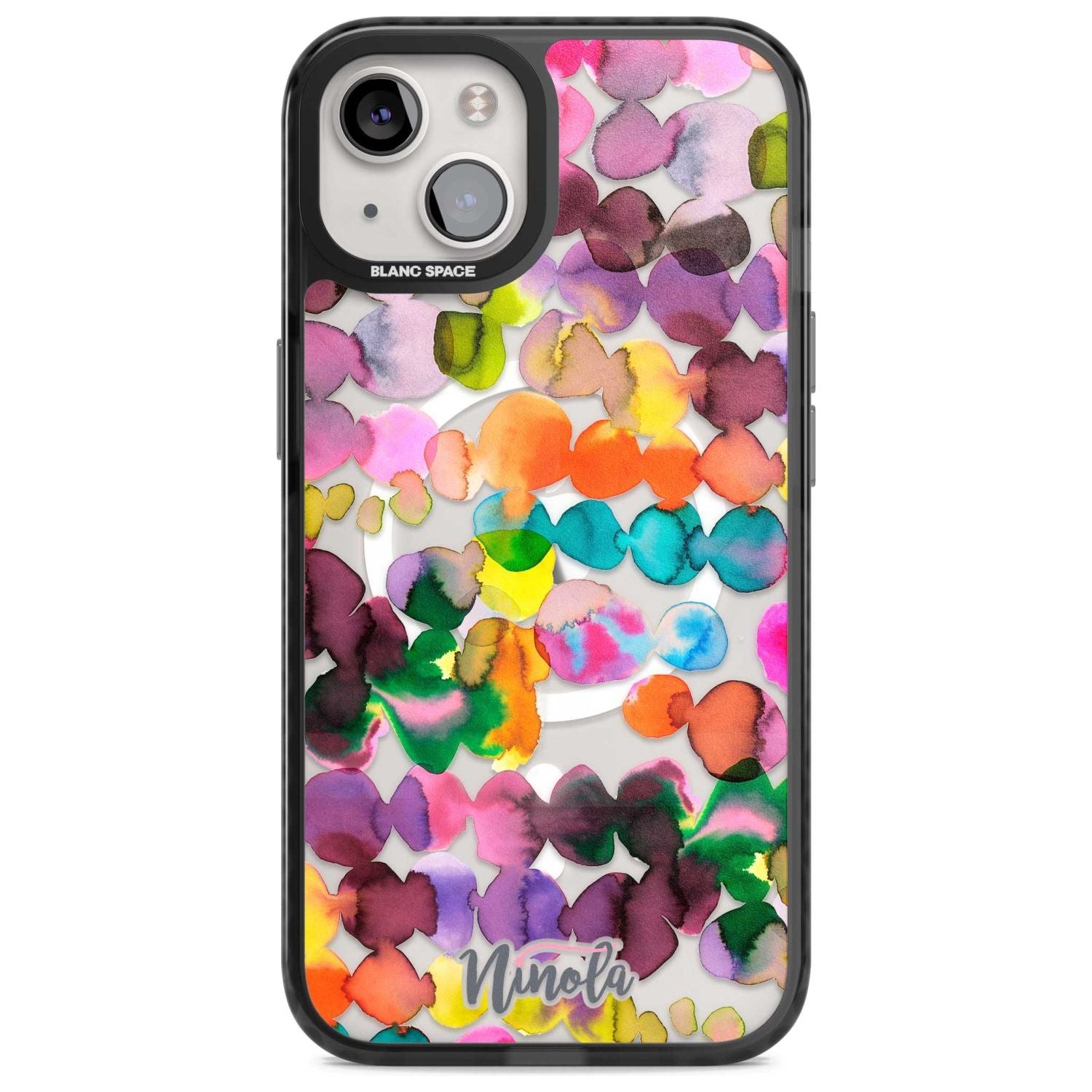 Ink Bleeding Dots Phone Case iPhone 15 Plus / Magsafe Black Impact Case,iPhone 15 / Magsafe Black Impact Case,iPhone 14 Plus / Magsafe Black Impact Case,iPhone 14 / Magsafe Black Impact Case,iPhone 13 / Magsafe Black Impact Case Blanc Space