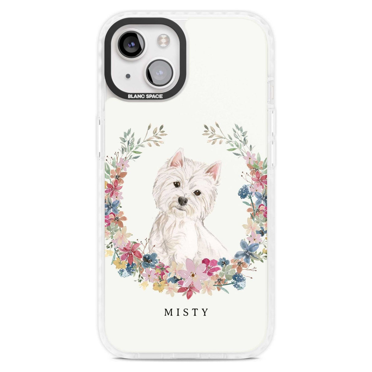 Personalised Westie Watercolour Dog Portrait Custom Phone Case iPhone 15 Plus / Magsafe Impact Case,iPhone 15 / Magsafe Impact Case Blanc Space