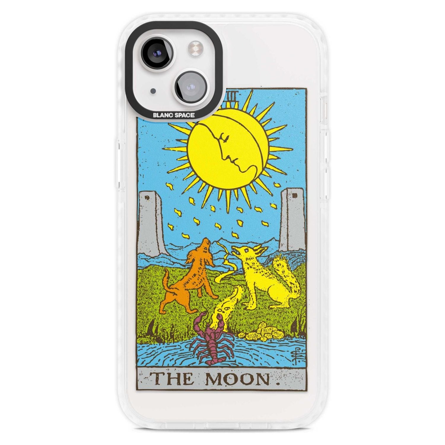 Personalised The Moon Tarot Card - Colour Custom Phone Case iPhone 15 Plus / Magsafe Impact Case,iPhone 15 / Magsafe Impact Case Blanc Space