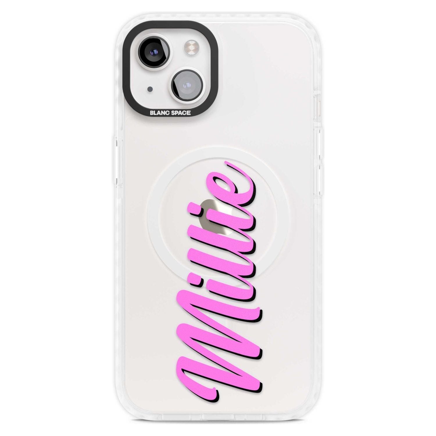 Personalised Clear Text 3C Custom Phone Case iPhone 15 Plus / Magsafe Impact Case,iPhone 15 / Magsafe Impact Case Blanc Space
