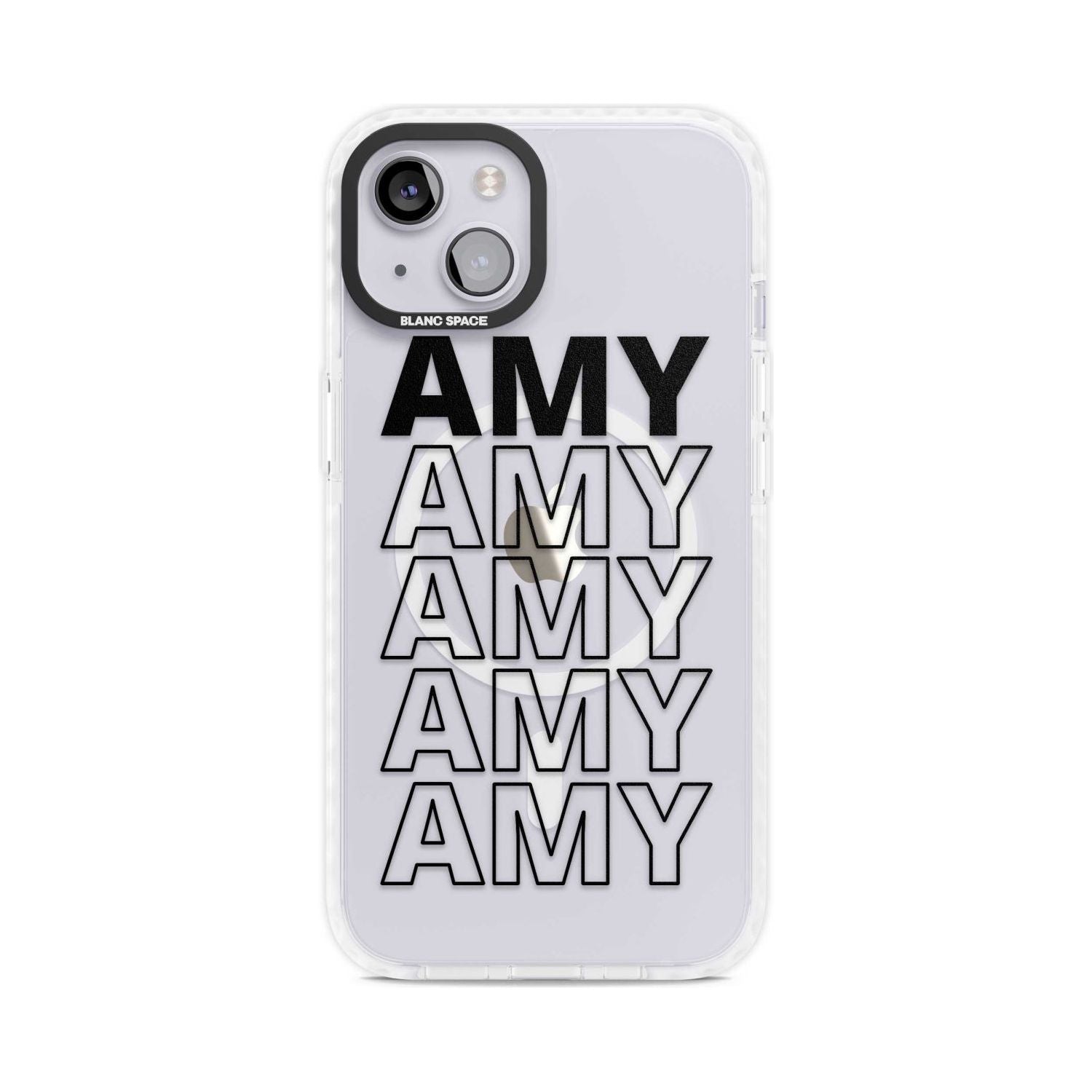 Personalised Clear Text 5A Custom Phone Case iPhone 15 Plus / Magsafe Impact Case,iPhone 15 / Magsafe Impact Case Blanc Space