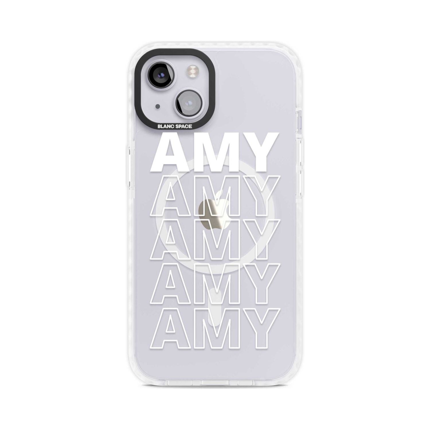 Personalised Clear Text 5C Custom Phone Case iPhone 15 Plus / Magsafe Impact Case,iPhone 15 / Magsafe Impact Case Blanc Space