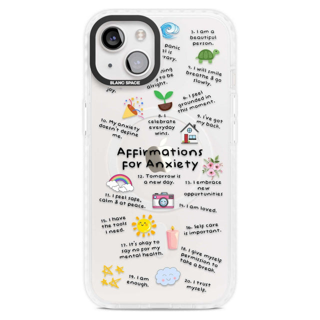 Anxiety Black Text Phone Case iPhone 15 Plus / Magsafe Impact Case,iPhone 15 / Magsafe Impact Case Blanc Space