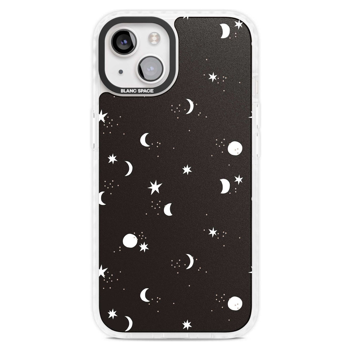 Funky Moons & Stars Phone Case iPhone 15 Plus / Magsafe Impact Case,iPhone 15 / Magsafe Impact Case Blanc Space