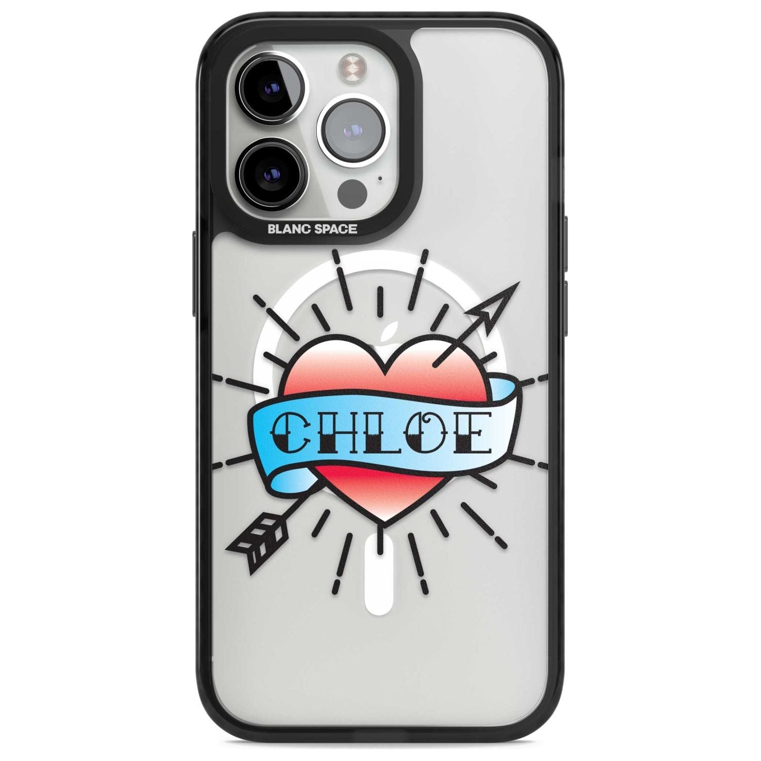 Personalised Heart Tattoo Custom Phone Case iPhone 15 Pro Max / Magsafe Black Impact Case,iPhone 15 Pro / Magsafe Black Impact Case,iPhone 14 Pro Max / Magsafe Black Impact Case,iPhone 14 Pro / Magsafe Black Impact Case,iPhone 13 Pro / Magsafe Black Impact Case Blanc Space