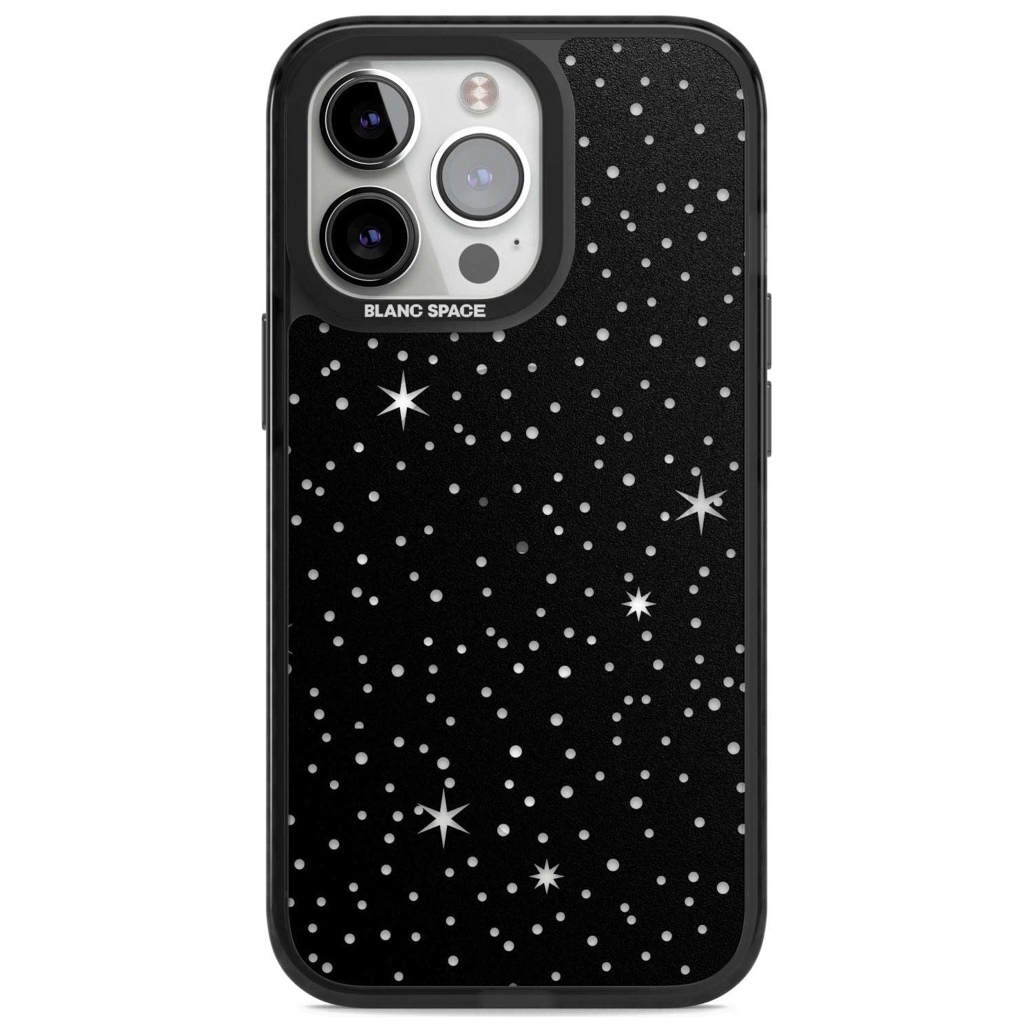 Celestial Cut-Out Stars Phone Case iPhone 15 Pro / Magsafe Black Impact Case,iPhone 15 Pro Max / Magsafe Black Impact Case,iPhone 14 Pro Max / Magsafe Black Impact Case,iPhone 13 Pro / Magsafe Black Impact Case,iPhone 14 Pro / Magsafe Black Impact Case Blanc Space
