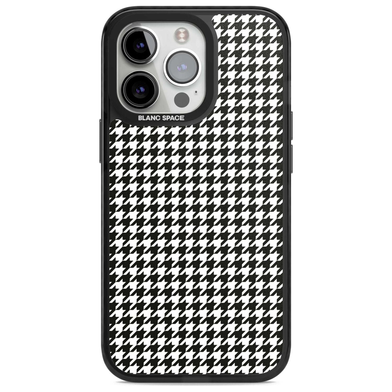 Chic Houndstooth Check Phone Case iPhone 15 Pro / Magsafe Black Impact Case,iPhone 15 Pro Max / Magsafe Black Impact Case,iPhone 14 Pro Max / Magsafe Black Impact Case,iPhone 13 Pro / Magsafe Black Impact Case,iPhone 14 Pro / Magsafe Black Impact Case Blanc Space