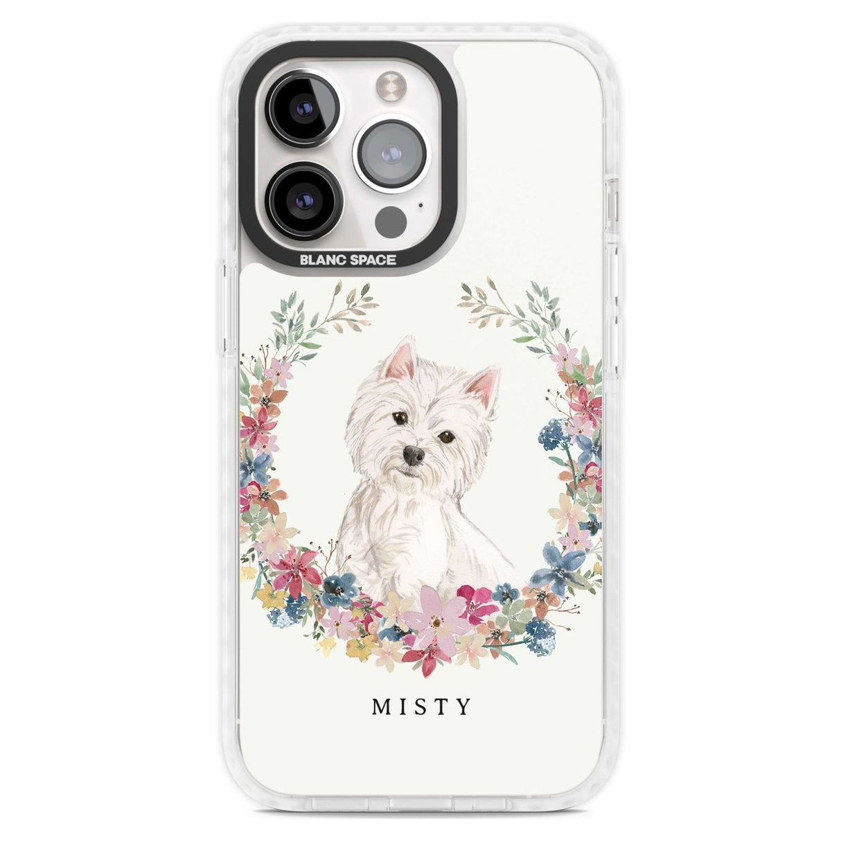 Personalised Westie Watercolour Dog Portrait Custom Phone Case iPhone 15 Pro Max / Magsafe Impact Case,iPhone 15 Pro / Magsafe Impact Case Blanc Space