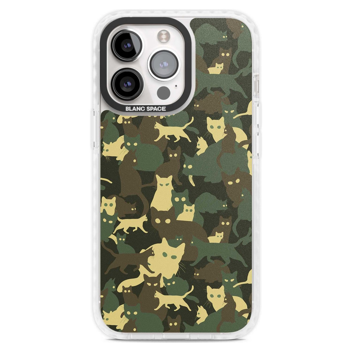 Forest Green Cat Camouflage Pattern Phone Case iPhone 15 Pro Max / Magsafe Impact Case,iPhone 15 Pro / Magsafe Impact Case Blanc Space