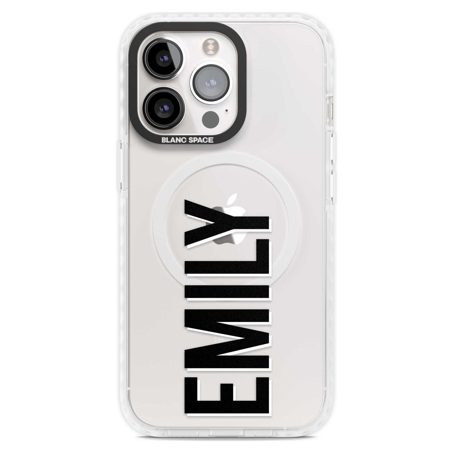 Personalised Clear Text 3A Custom Phone Case iPhone 15 Pro Max / Magsafe Impact Case,iPhone 15 Pro / Magsafe Impact Case Blanc Space