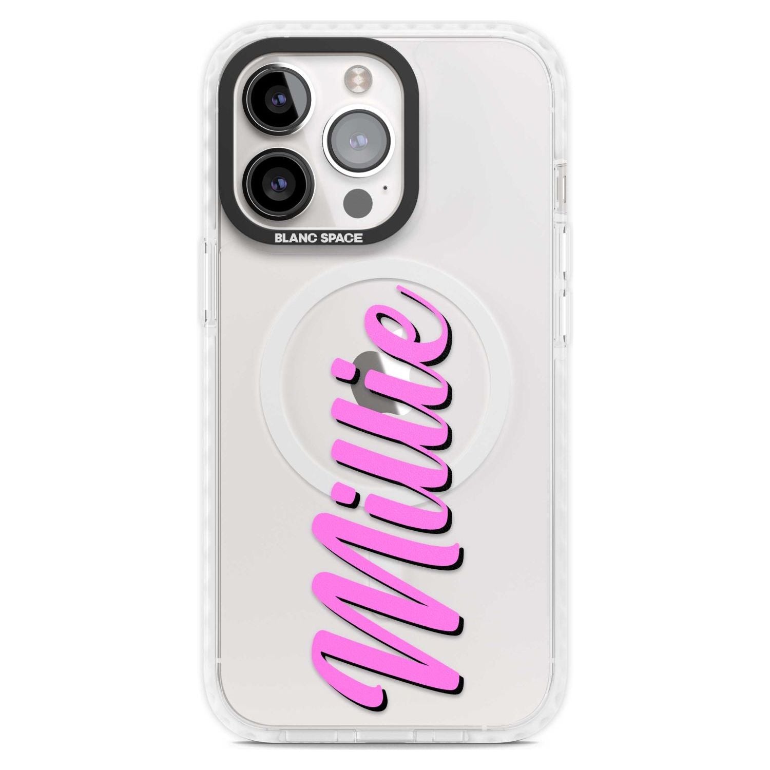 Personalised Clear Text 3C Custom Phone Case iPhone 15 Pro Max / Magsafe Impact Case,iPhone 15 Pro / Magsafe Impact Case Blanc Space