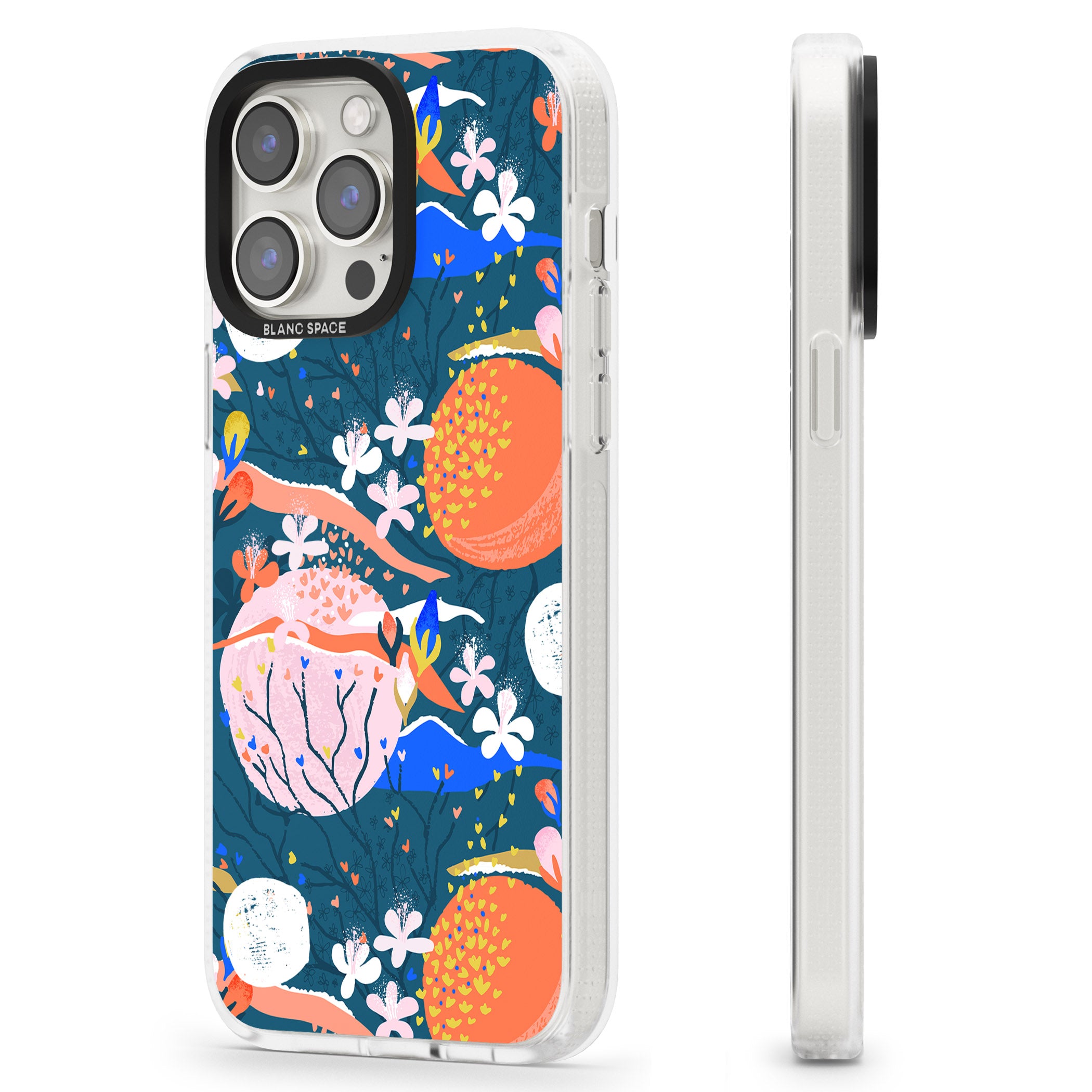 Bright Circles Abstract iPhone 15 Pro Max / 15 Pro / 14 Pro Max / 14 Pro / 13 Pro Clear Case Impact Air - Blanc Space