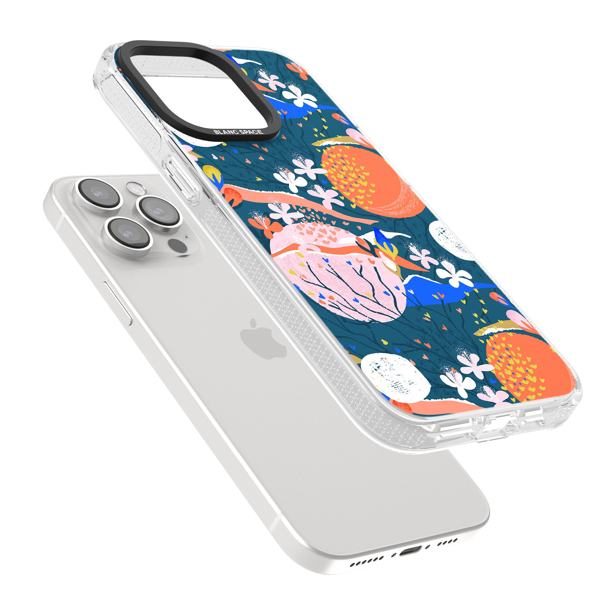 Bright Circles Abstract iPhone 15 Pro Max / 15 Pro / 14 Pro Max / 14 Pro / 13 Pro Clear Case Impact Air - Blanc Space