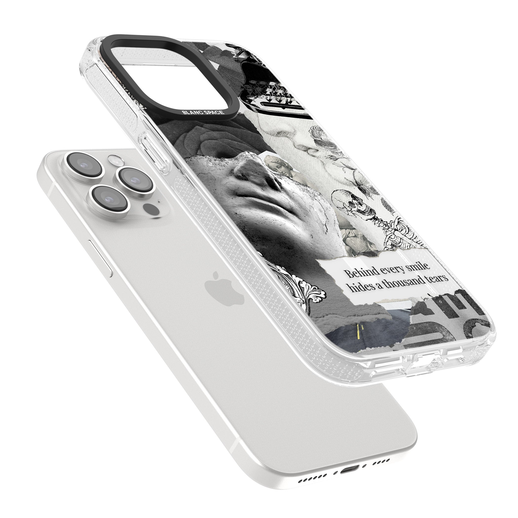 Behind Every Smile iPhone 15 Pro Max / 15 Pro / 14 Pro Max / 14 Pro / 13 Pro Clear Case Impact Air - Blanc Space