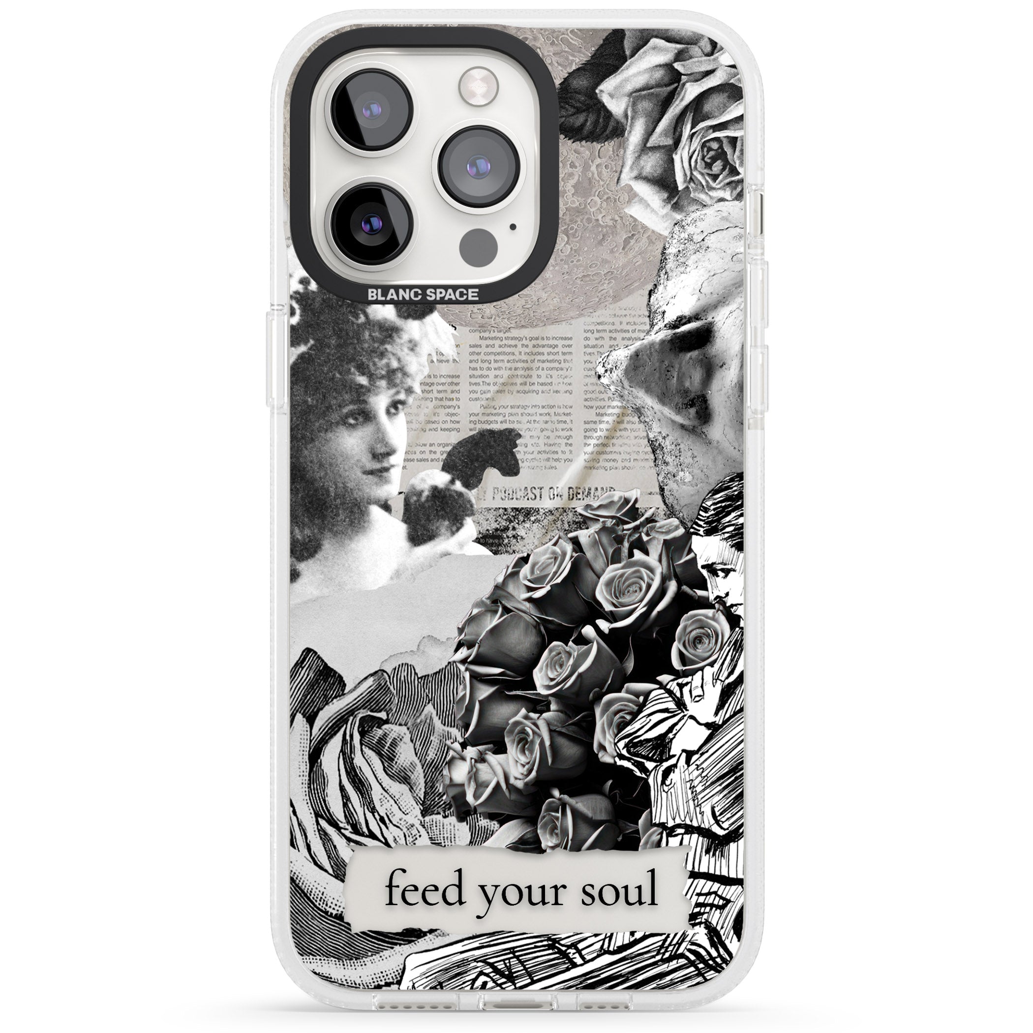 Feed Your Soul iPhone 15 Pro Max / 15 Pro / 14 Pro Max / 14 Pro / 13 Pro Clear Case Impact Air - Blanc Space