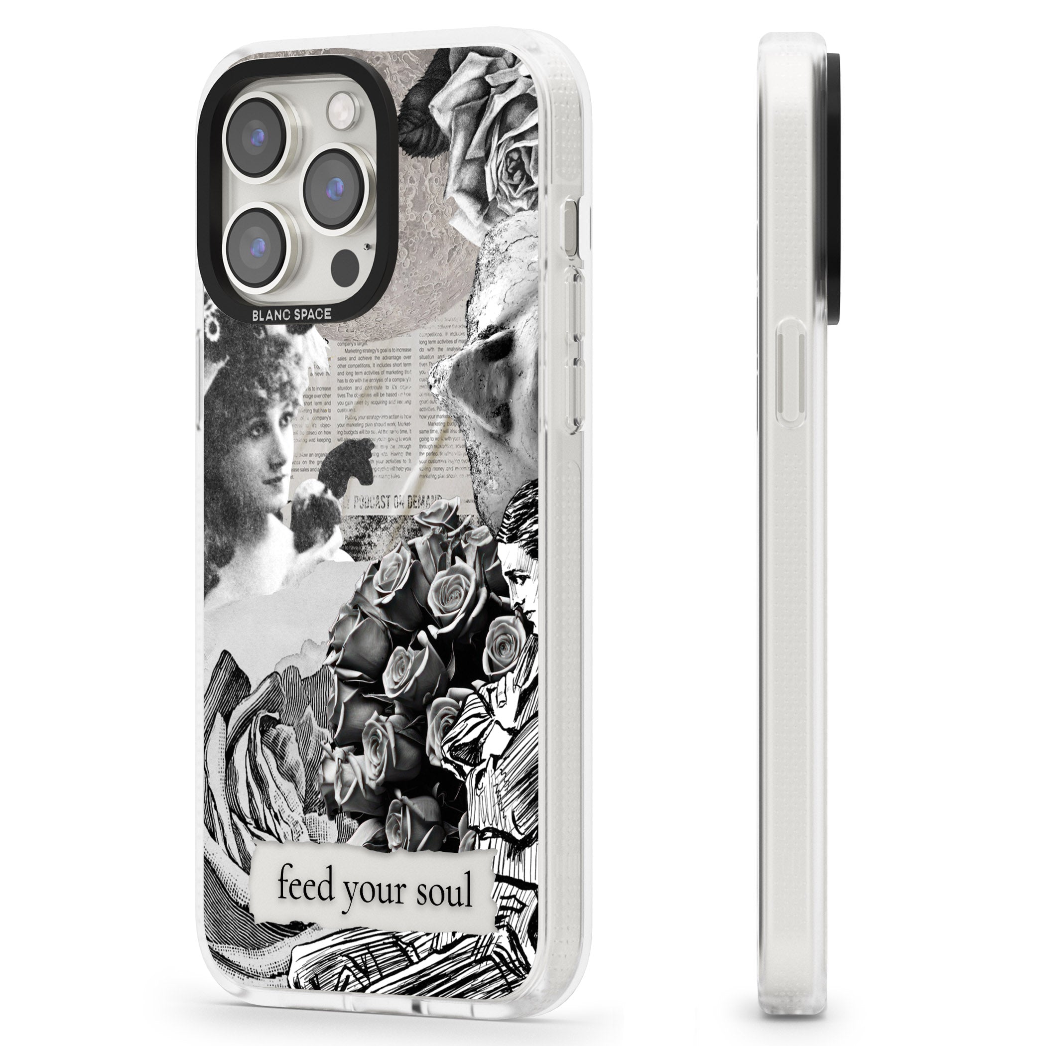 Feed Your Soul iPhone 15 Pro Max / 15 Pro / 14 Pro Max / 14 Pro / 13 Pro Clear Case Impact Air - Blanc Space