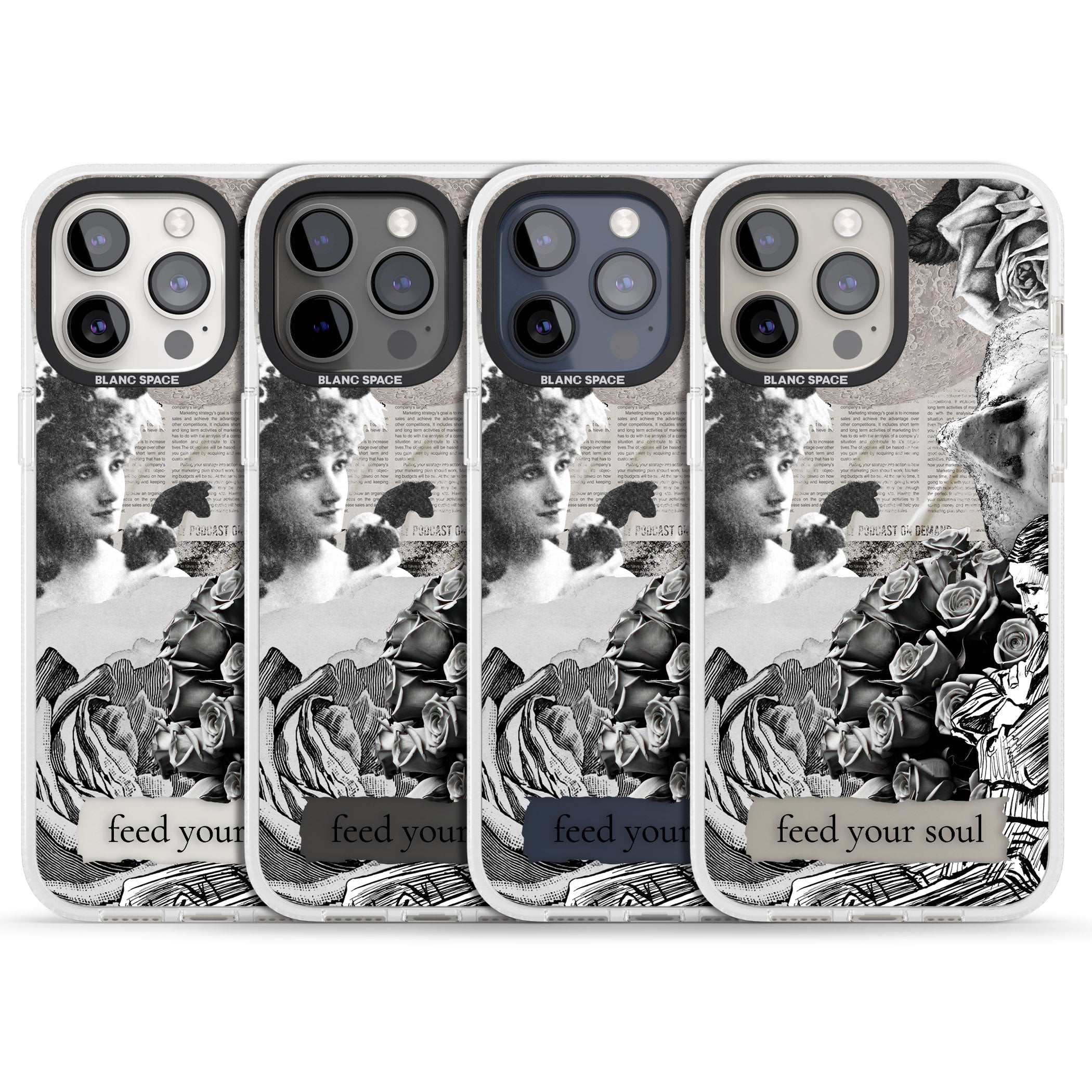 Feed Your Soul iPhone 15 Pro Max / 15 Pro / 14 Pro Max / 14 Pro / 13 Pro Clear Case Impact Air - Blanc Space