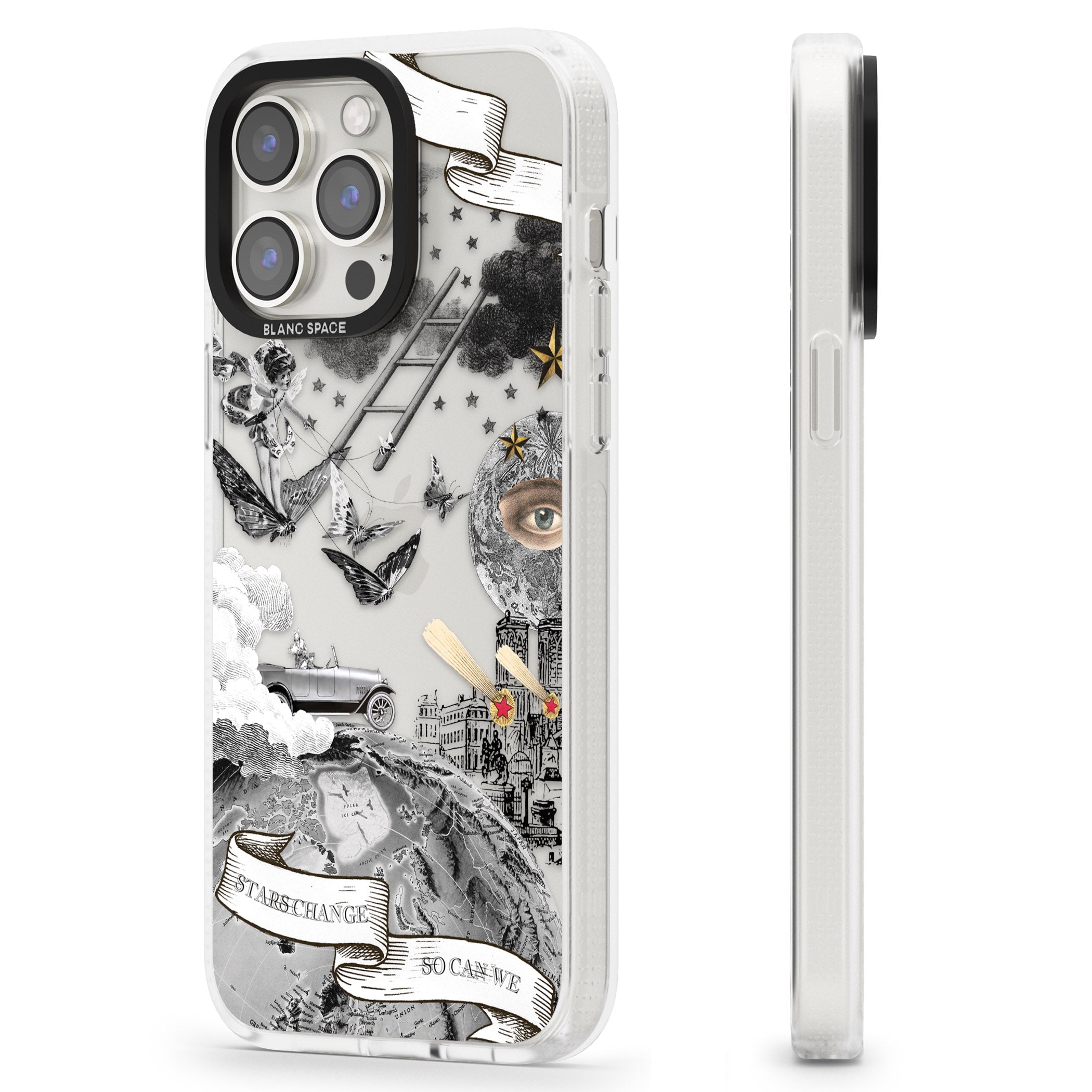 Stars Change, So Can We iPhone 15 Pro Max / 15 Pro / 14 Pro Max / 14 Pro / 13 Pro Clear Case Impact Air - Blanc Space