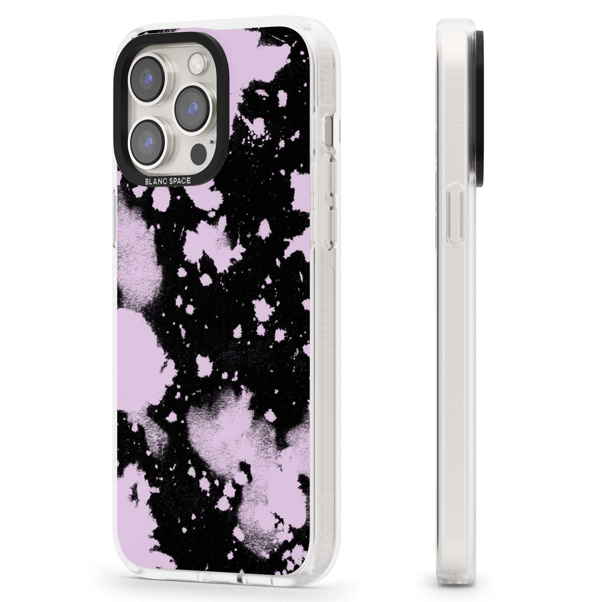 Pink & Black Acid Wash Tie-Dye iPhone 15 Pro Max / 15 Pro / 14 Pro Max / 14 Pro / 13 Pro Clear Case Impact Air - Blanc Space