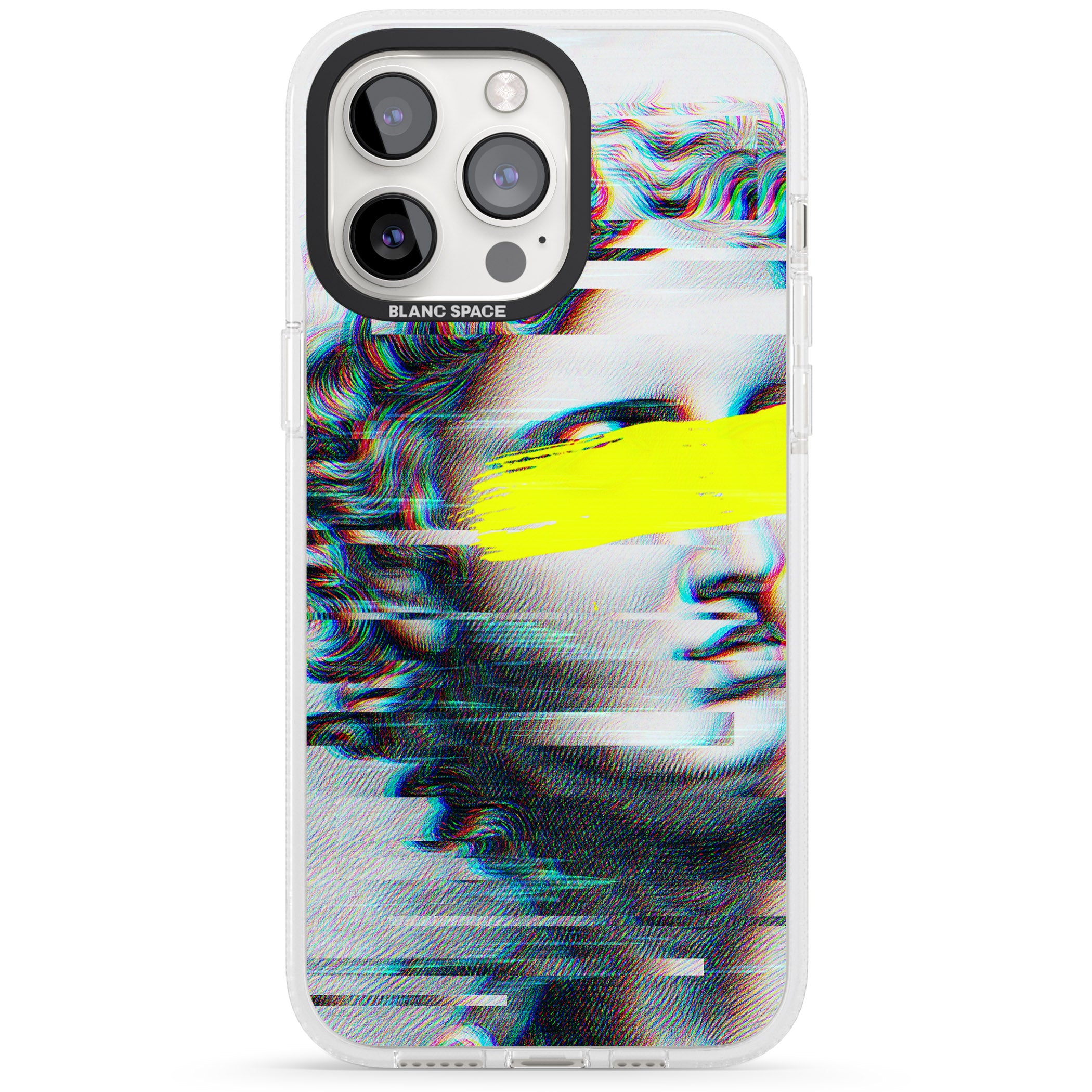 GLITCHED FRAGMENT iPhone 15 Pro Max / 15 Pro / 14 Pro Max / 14 Pro / 13 Pro Clear Case Impact Air - Blanc Space