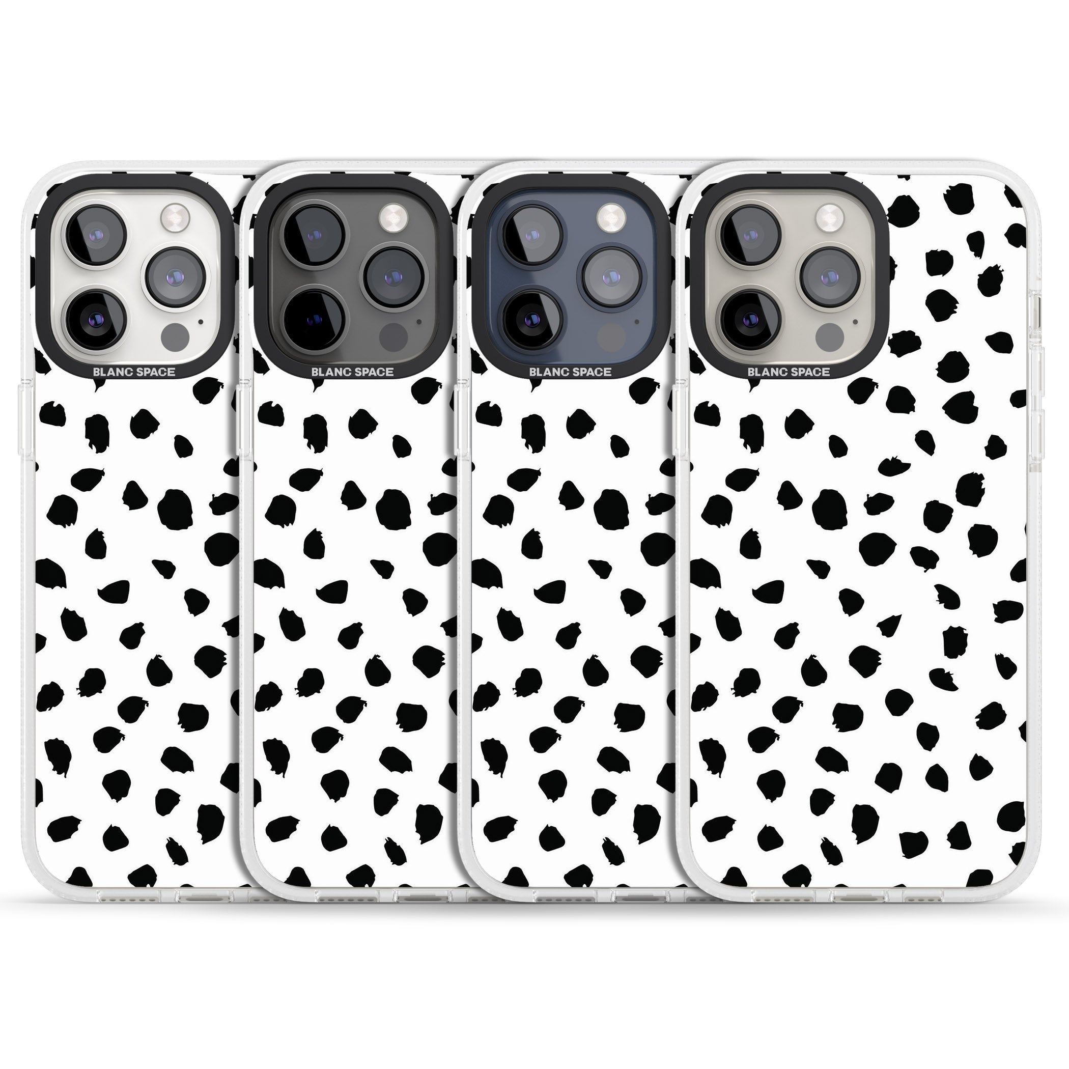 White Dalmatian Print iPhone 15 Pro Max / 15 Pro / 14 Pro Max / 14 Pro / 13 Pro Clear Case Impact Air - Blanc Space