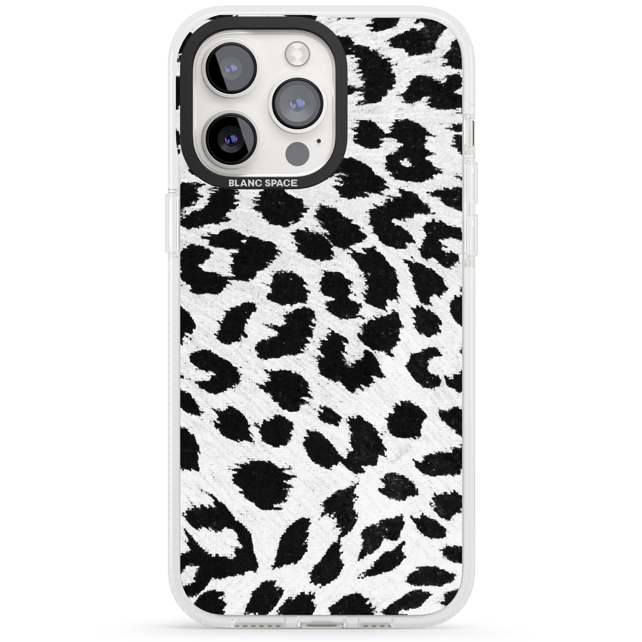 Rar Leopard Print White iPhone 15 Pro Max / 15 Pro / 14 Pro Max / 14 Pro / 13 Pro Clear Case Impact Air - Blanc Space