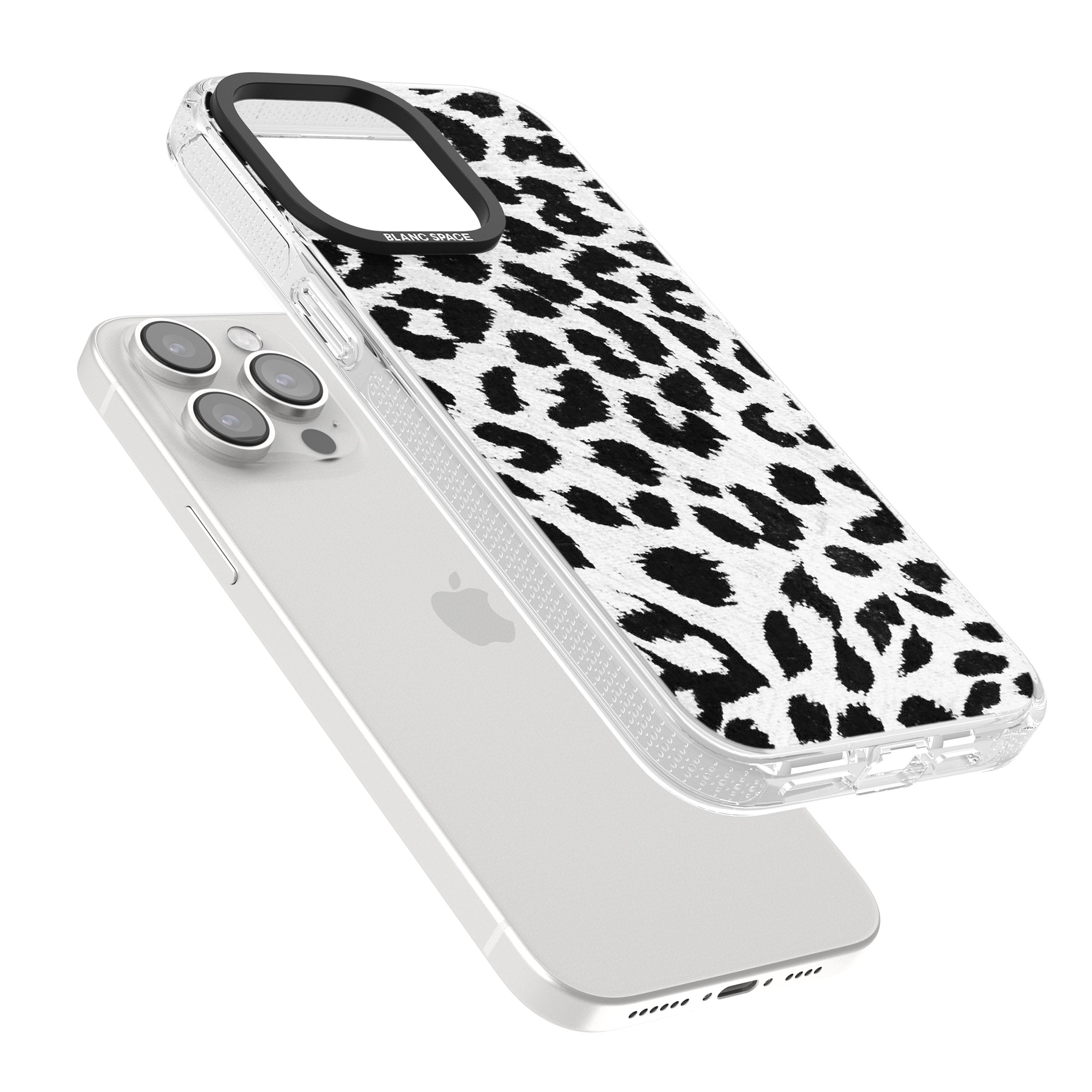 Rar Leopard Print White iPhone 15 Pro Max / 15 Pro / 14 Pro Max / 14 Pro / 13 Pro Clear Case Impact Air - Blanc Space