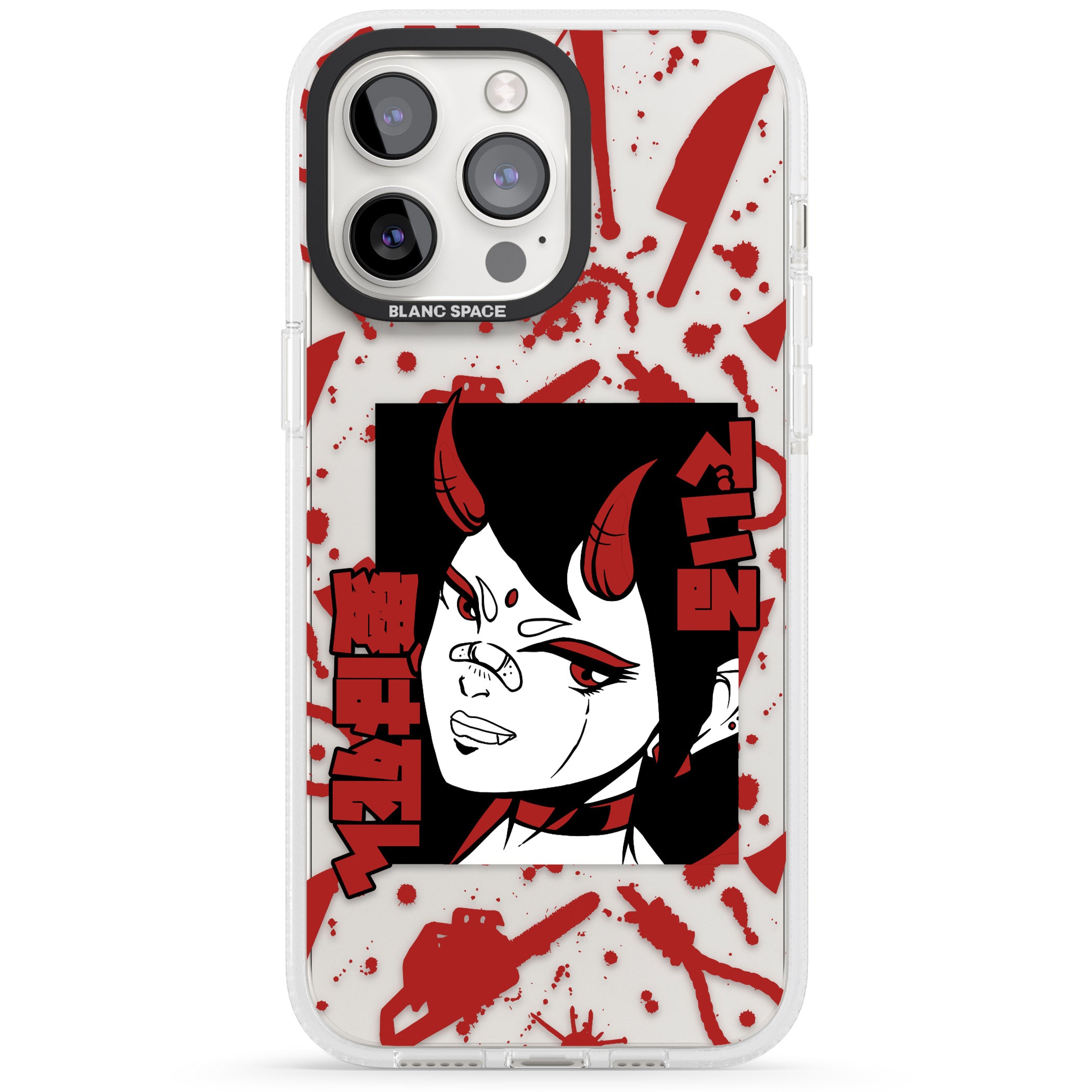 She's a Devil iPhone 15 Pro Max / 15 Pro / 14 Pro Max / 14 Pro / 13 Pro Clear Case Impact Air - Blanc Space