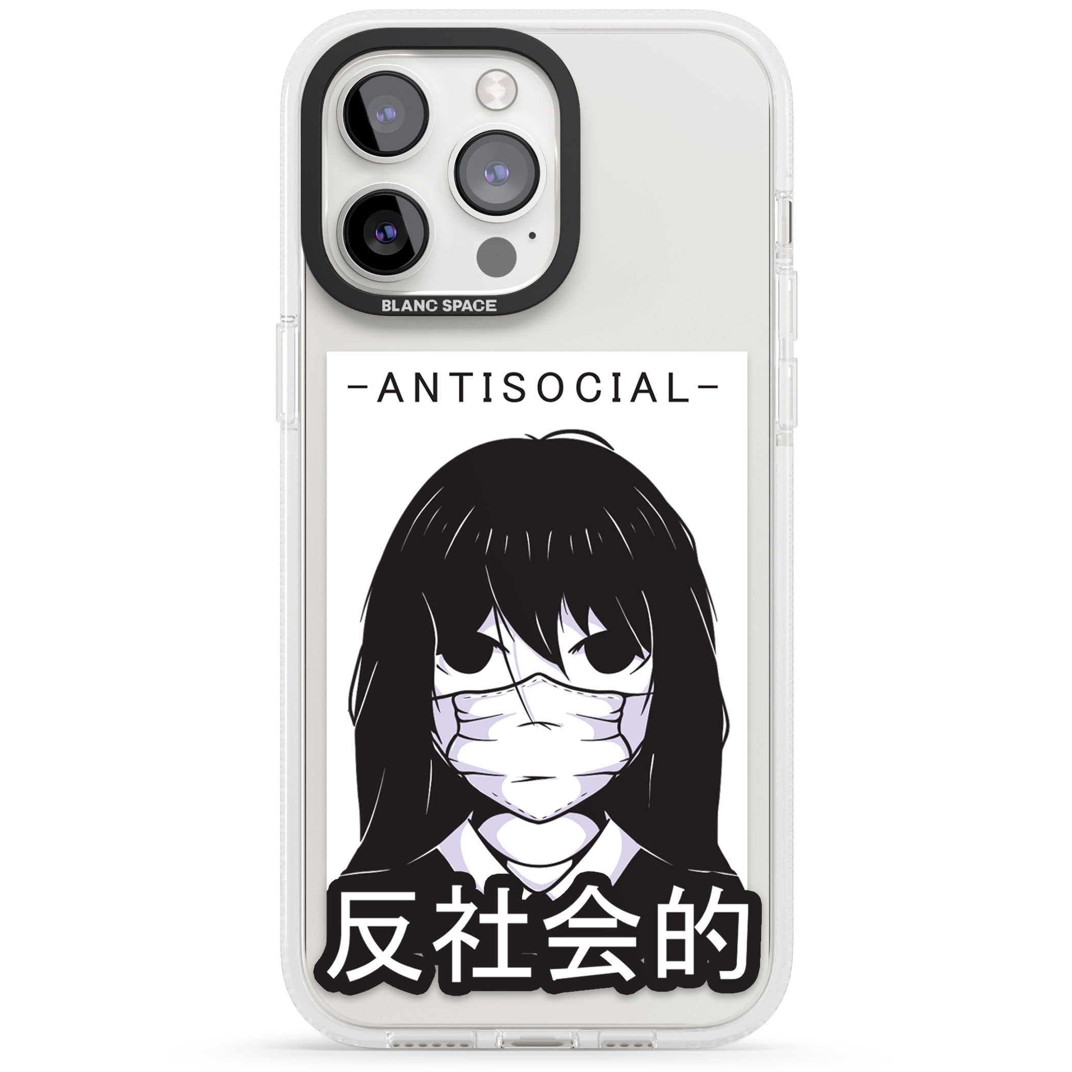 Anti-Social iPhone 15 Pro Max / 15 Pro / 14 Pro Max / 14 Pro / 13 Pro Clear Case Impact Air - Blanc Space