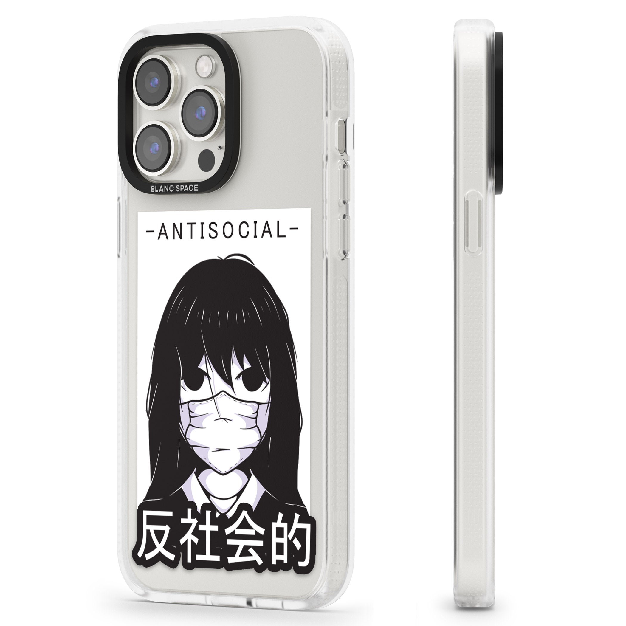 Anti-Social iPhone 15 Pro Max / 15 Pro / 14 Pro Max / 14 Pro / 13 Pro Clear Case Impact Air - Blanc Space