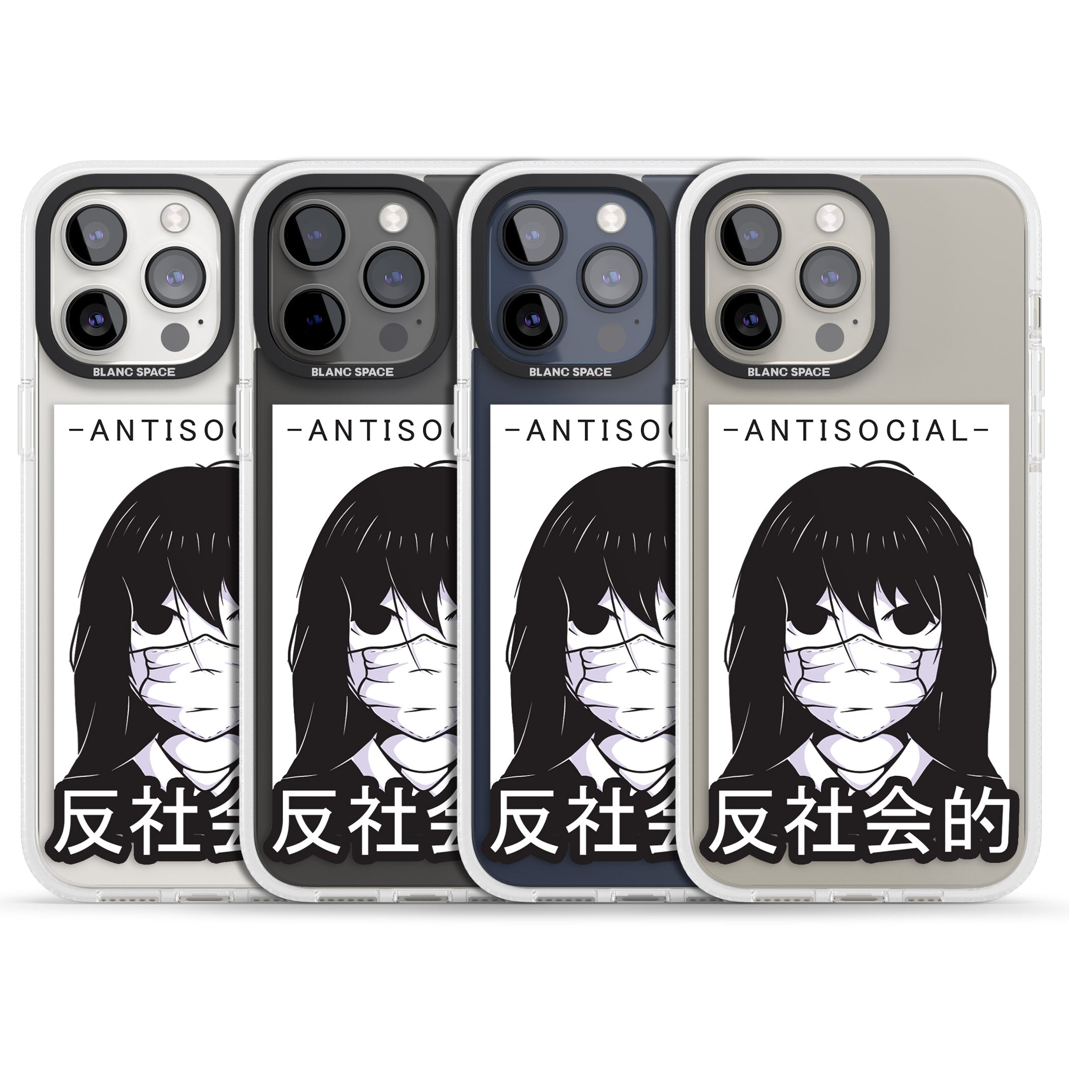 Anti-Social iPhone 15 Pro Max / 15 Pro / 14 Pro Max / 14 Pro / 13 Pro Clear Case Impact Air - Blanc Space