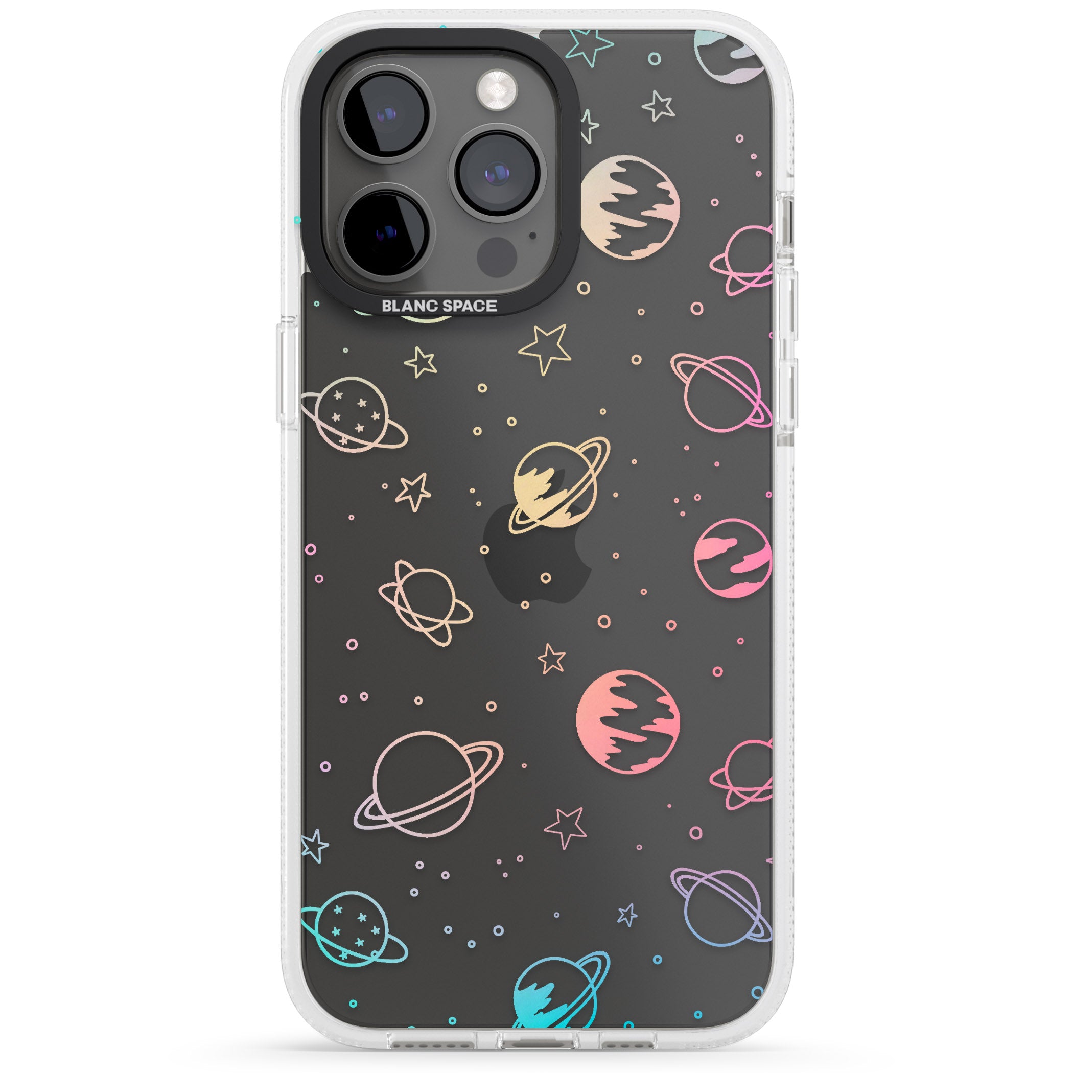 Cosmic Outer Space Design Pastels on Clear iPhone 15 Pro Max / 15 Pro / 14 Pro Max / 14 Pro / 13 Pro Clear Case Impact Air - Blanc Space