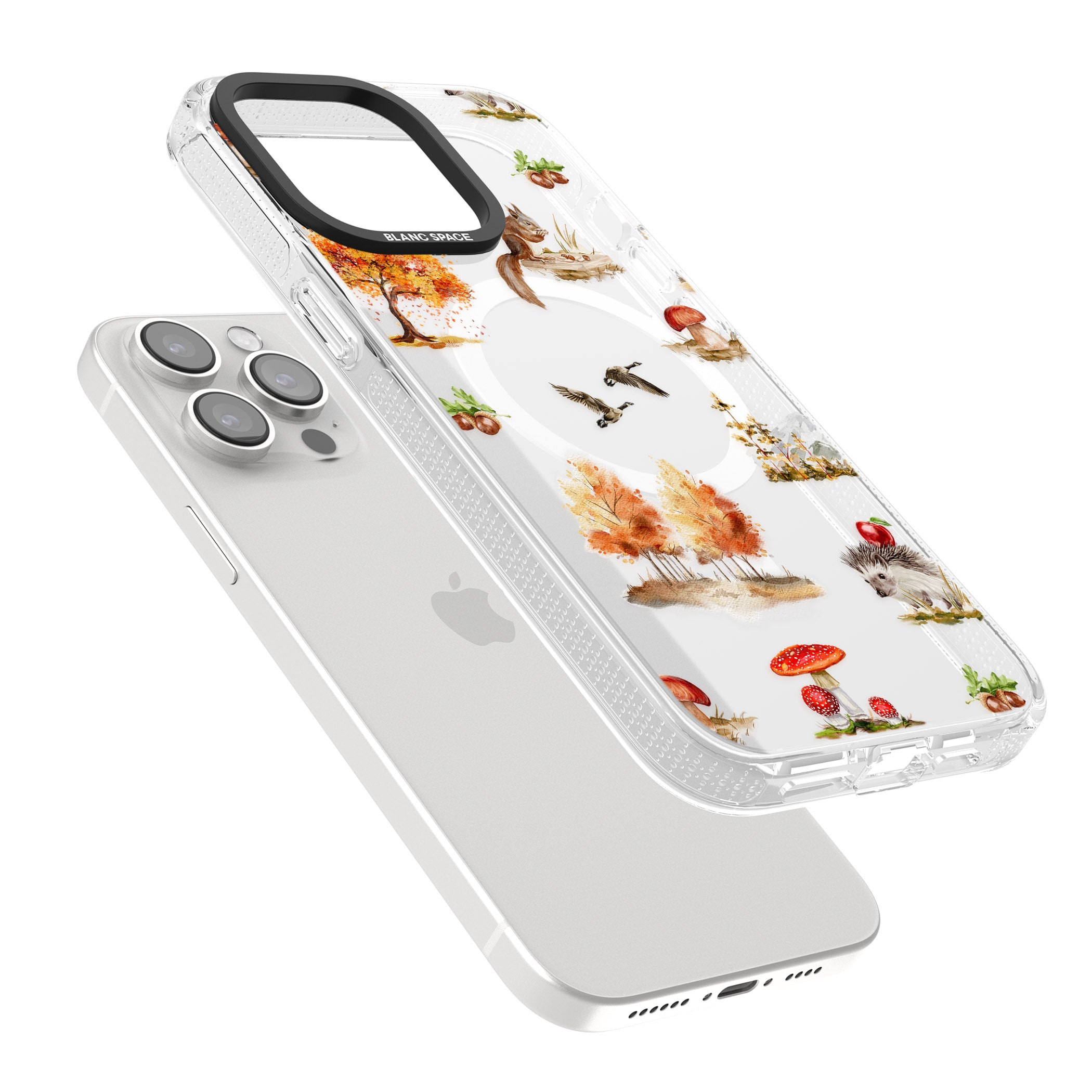 Fall Forest Friends iPhone 15 Pro Max / 15 Pro / 14 Pro Max / 14 Pro / 13 Pro Clear Case Impact Air - Blanc Space