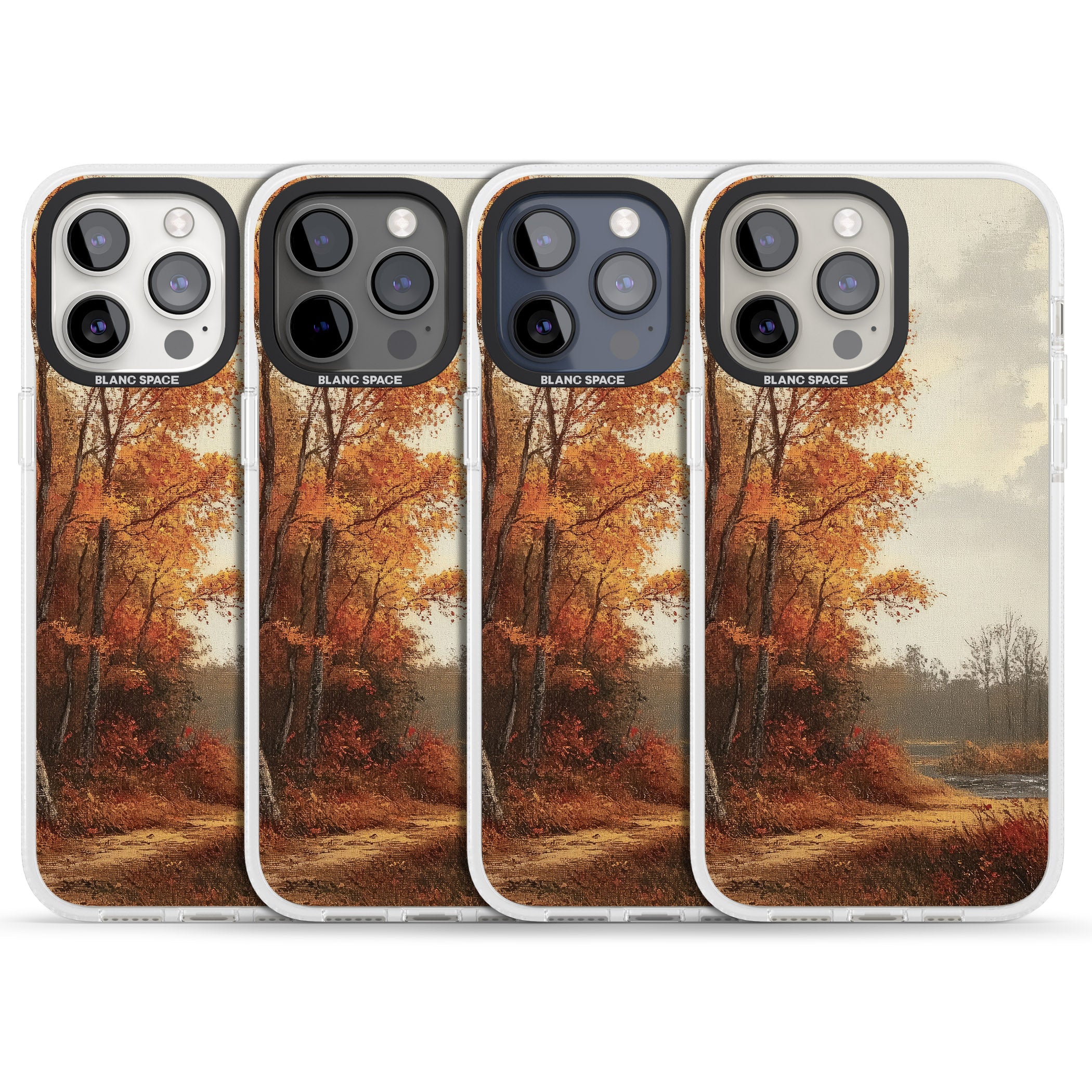 Vintage Autumn Oil Painting iPhone 15 Pro Max / 15 Pro / 14 Pro Max / 14 Pro / 13 Pro Clear Case Impact Air - Blanc Space