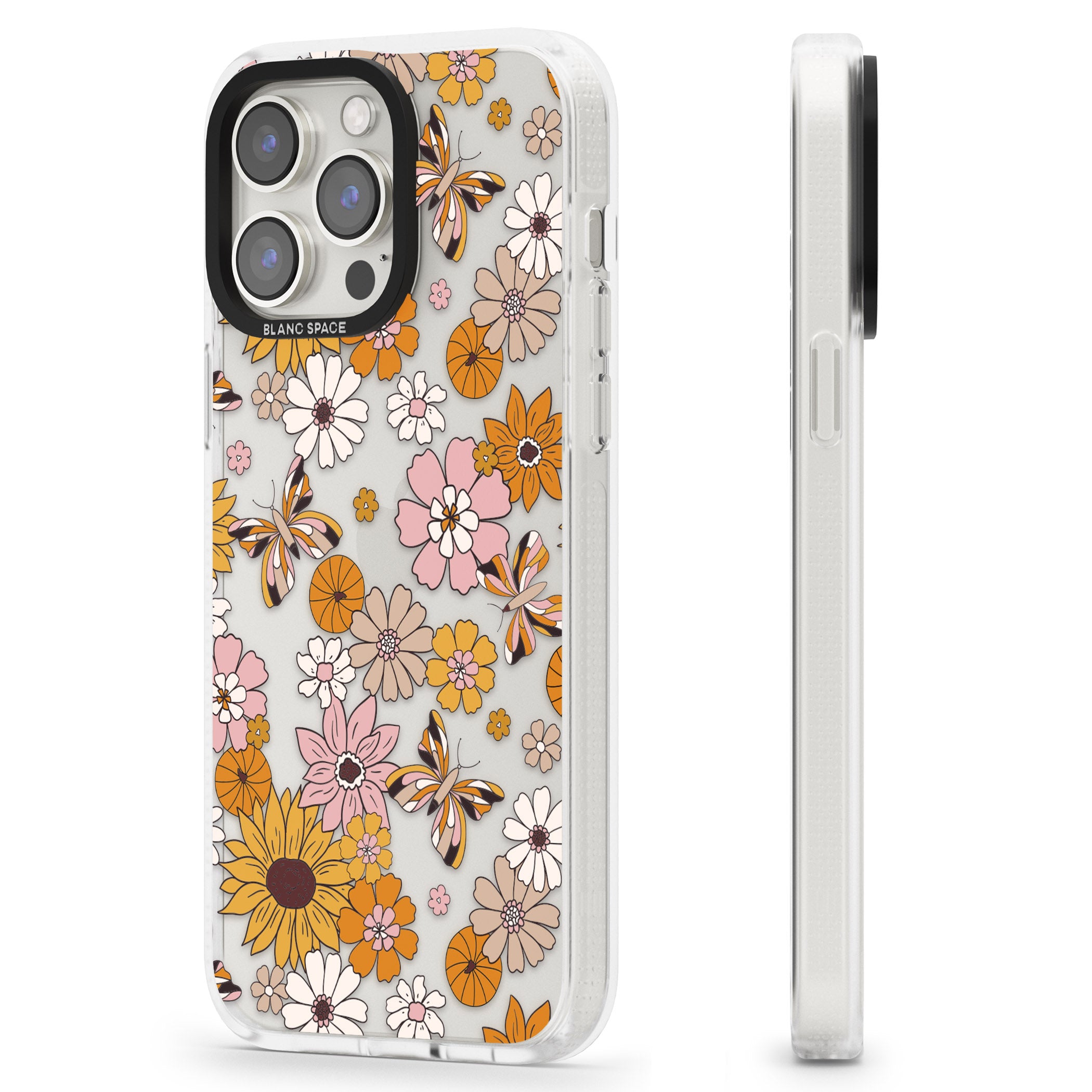Butterfly & Bloom Autumn Floral iPhone 15 Pro Max / 15 Pro / 14 Pro Max / 14 Pro / 13 Pro Clear Case Impact Air - Blanc Space