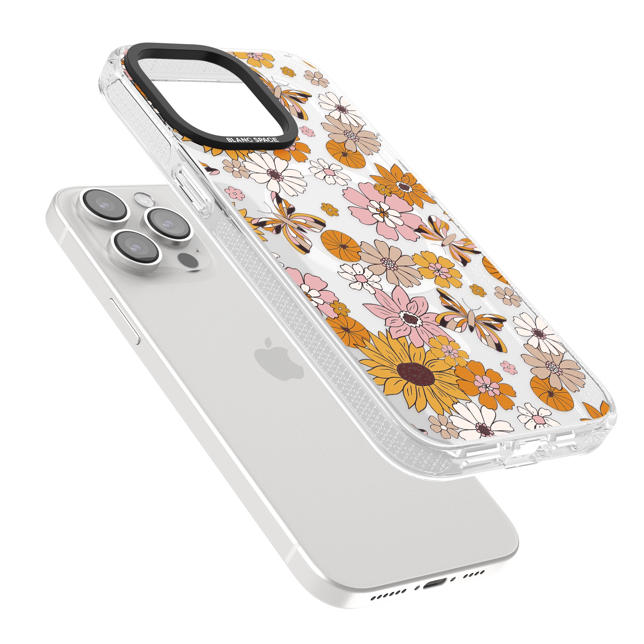 Butterfly & Bloom Autumn Floral iPhone 15 Pro Max / 15 Pro / 14 Pro Max / 14 Pro / 13 Pro Clear Case Impact Air - Blanc Space