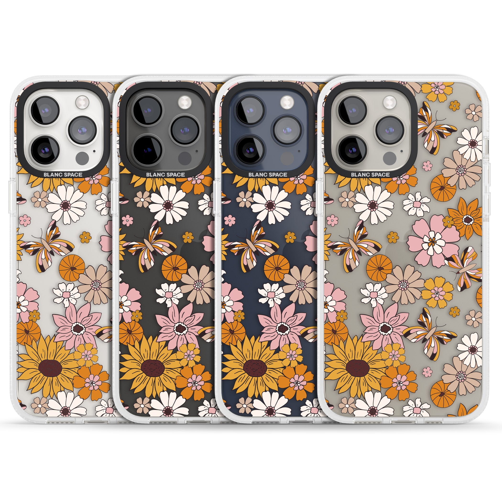 Butterfly & Bloom Autumn Floral iPhone 15 Pro Max / 15 Pro / 14 Pro Max / 14 Pro / 13 Pro Clear Case Impact Air - Blanc Space