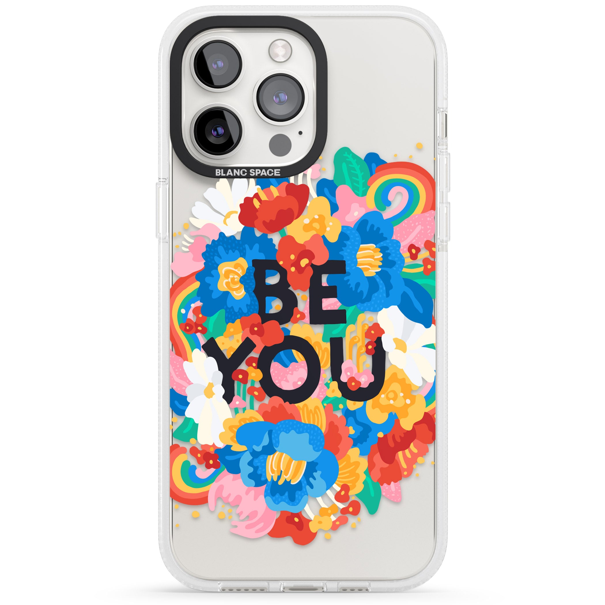 Be You iPhone 15 Pro Max / 15 Pro / 14 Pro Max / 14 Pro / 13 Pro Clear Case Impact Air - Blanc Space