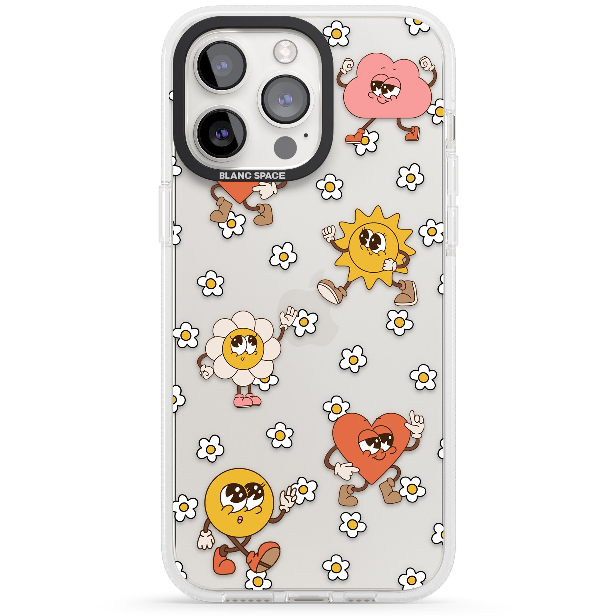 Daisies & Friends iPhone 15 Pro Max / 15 Pro / 14 Pro Max / 14 Pro / 13 Pro Clear Case Impact Air - Blanc Space