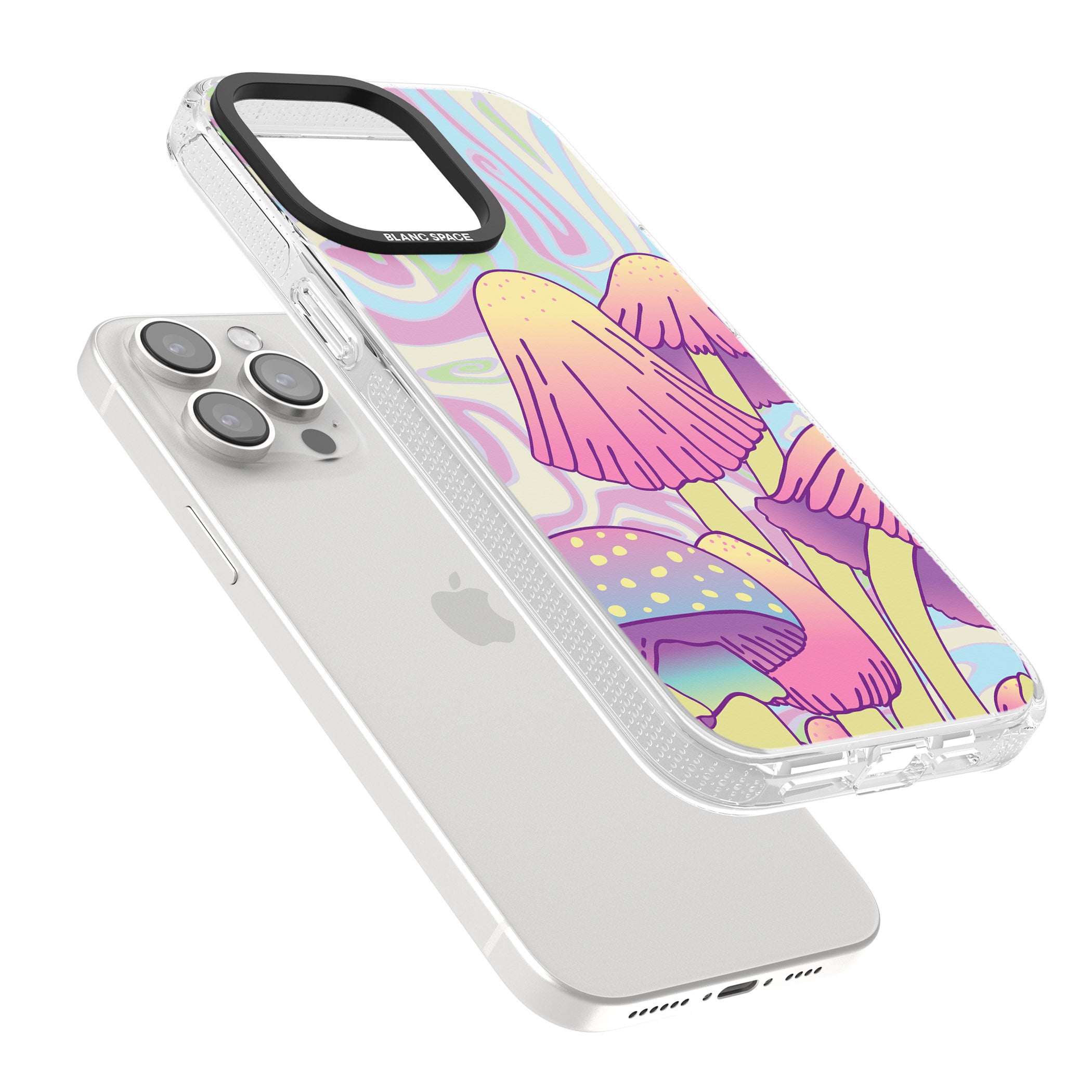 Shroomin' iPhone 15 Pro Max / 15 Pro / 14 Pro Max / 14 Pro / 13 Pro Clear Case Impact Air - Blanc Space